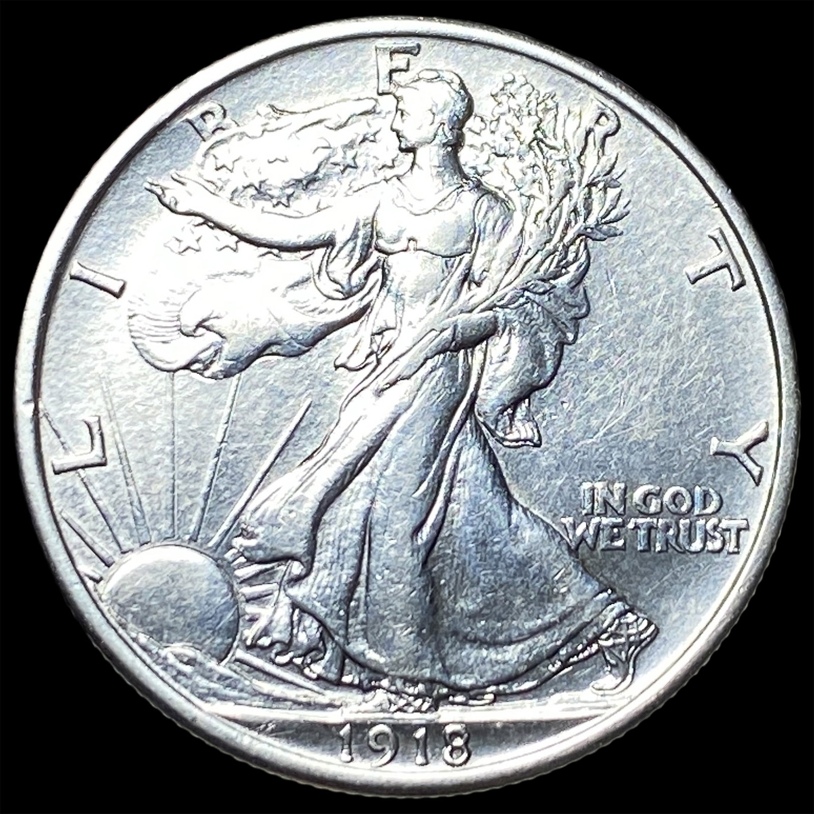 1918 Walking Liberty Half Dollar CLOSELY UNCIRCULATED: 1918 Walking Liberty Half Dollar CLOSELY UNCIRCULATED