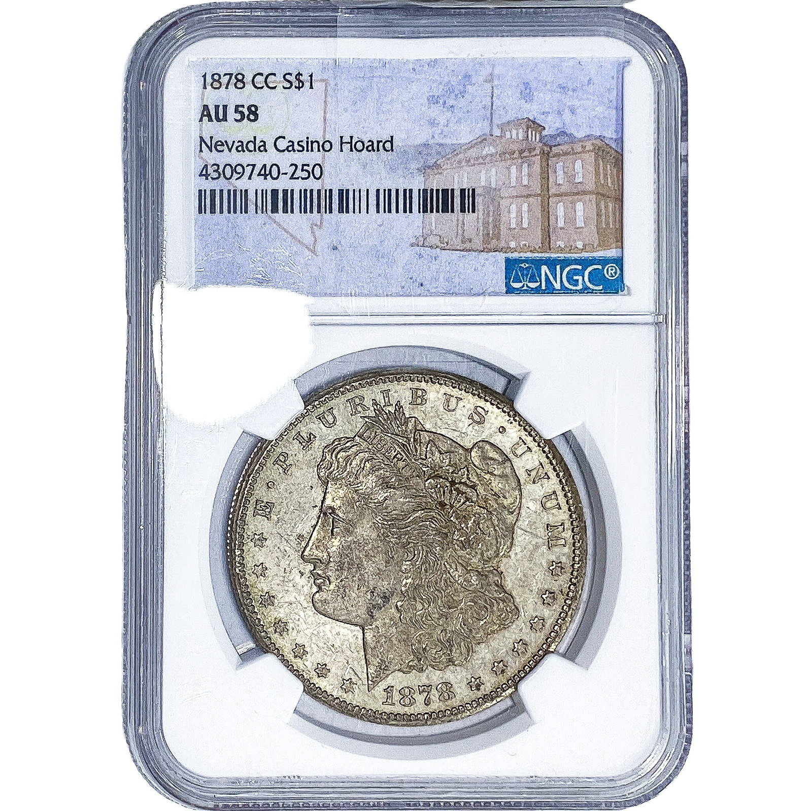 1878-CC Morgan Silver Dollar NGC AU58: 1878-CC Morgan Silver Dollar NGC AU58