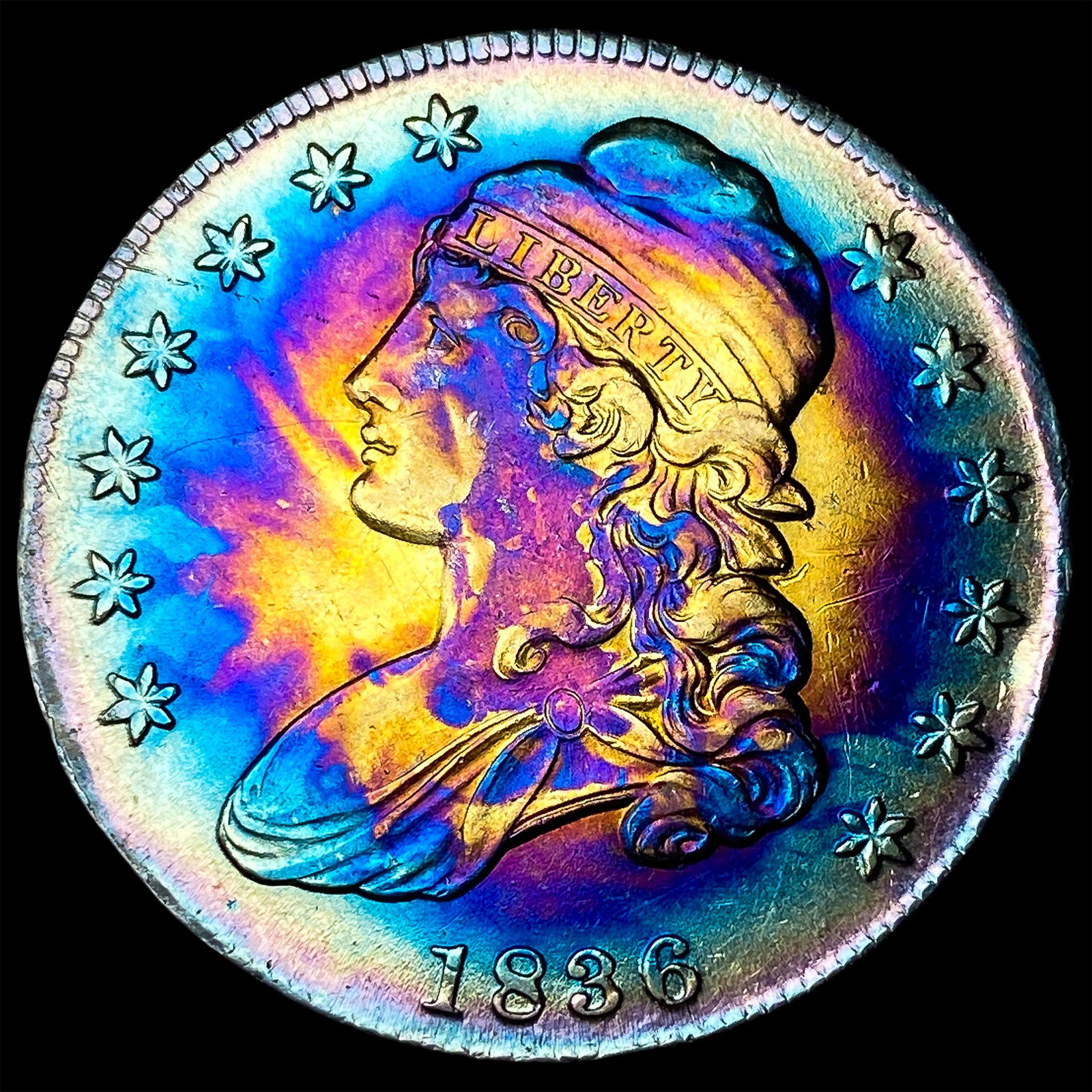 1836 Silver Capped Bust Half Dollar CLOSELY UNCIRCULATED: 1836 Silver Capped Bust Half Dollar CLOSELY UNCIRCULATED