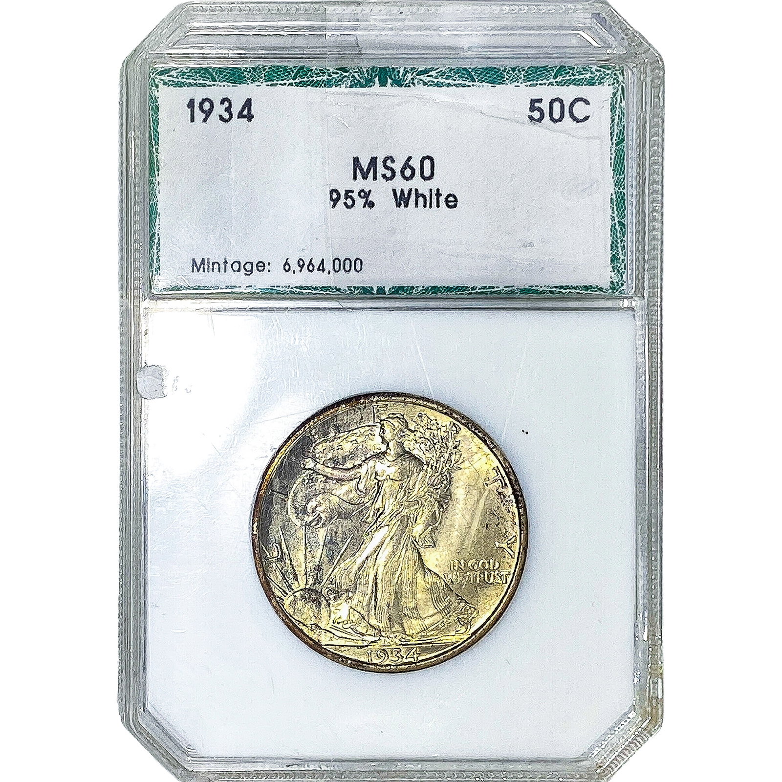1934 Walking Liberty Half Dollar PCI MS60: 1934 Walking Liberty Half Dollar PCI MS60