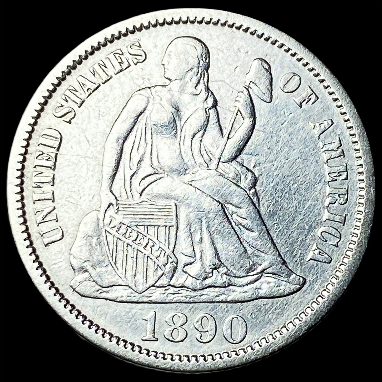 1890 Seated Liberty Dime CLOSELY UNCIRCULATED: 1890 Seated Liberty Dime CLOSELY UNCIRCULATED