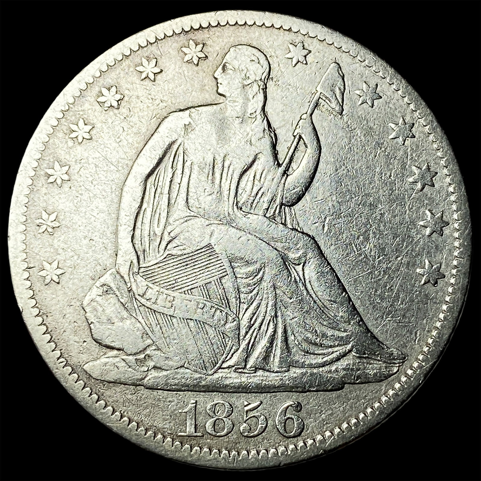 1856 Seated Liberty Half Dollar NEARLY UNCIRCULATED: 1856 Seated Liberty Half Dollar NEARLY UNCIRCULATED