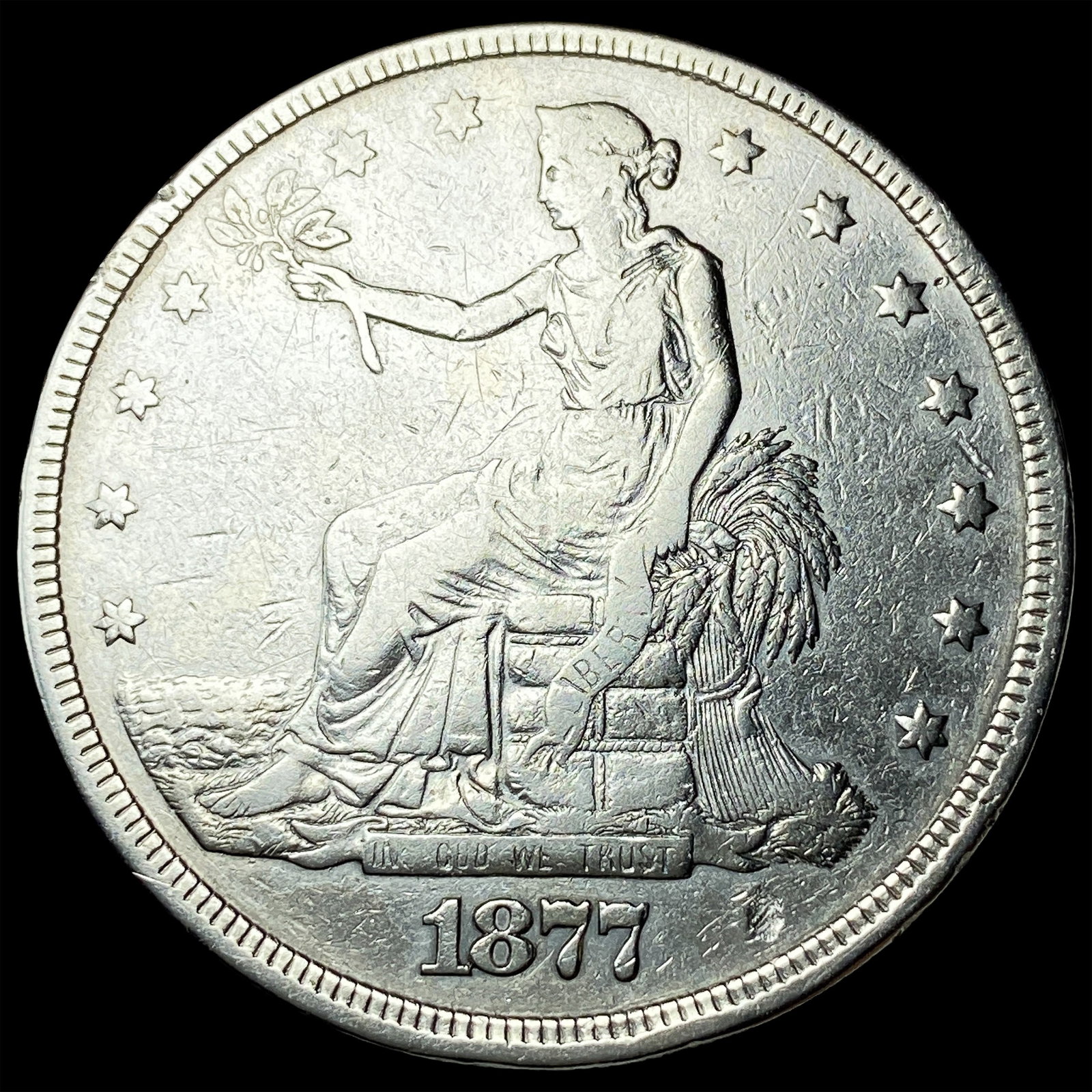 1877 Silver Trade Dollar NEARLY UNCIRCULATED: 1877 Silver Trade Dollar NEARLY UNCIRCULATED