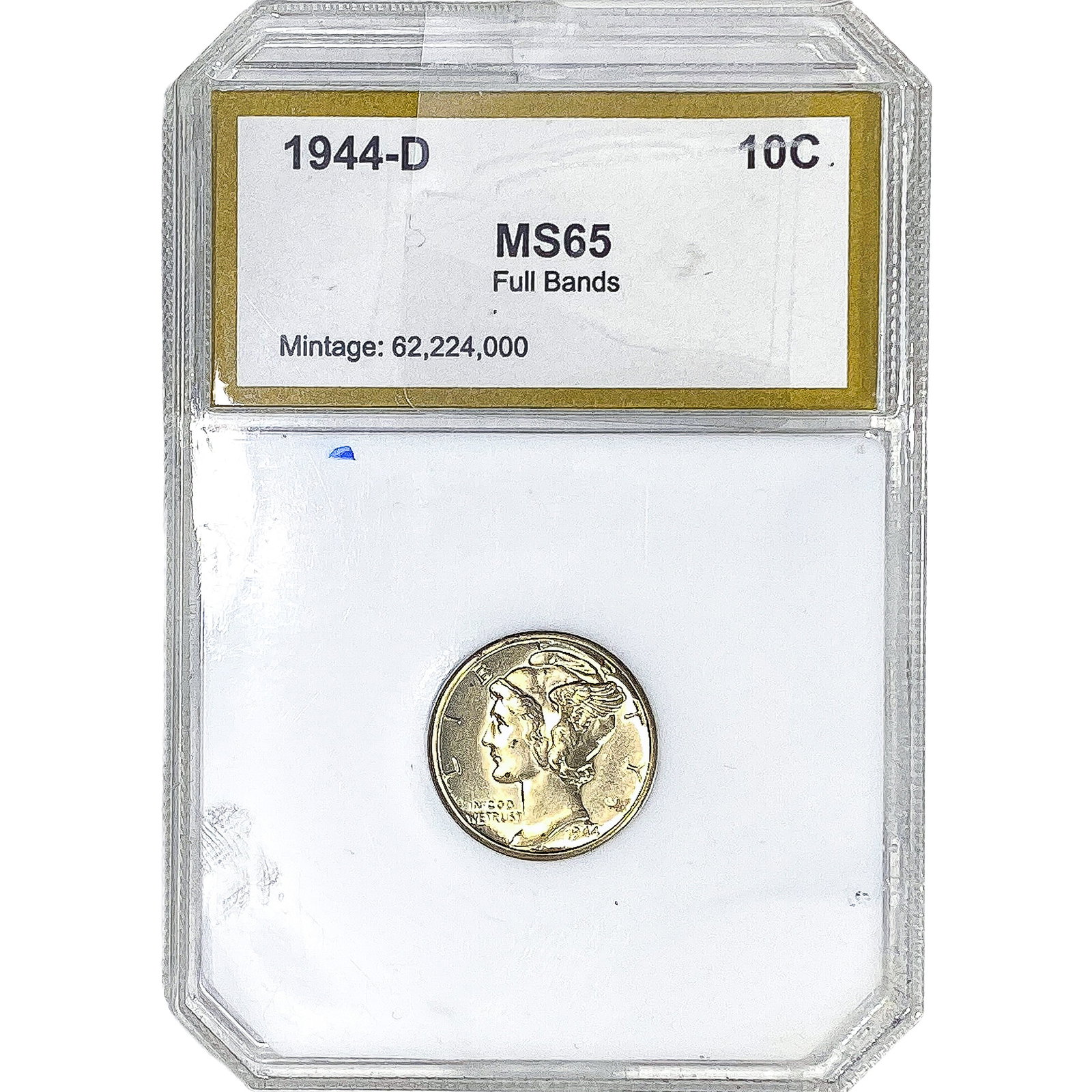 1944-D Mercury Silver Dime PCI MS65 Full Bands (1 of 2)