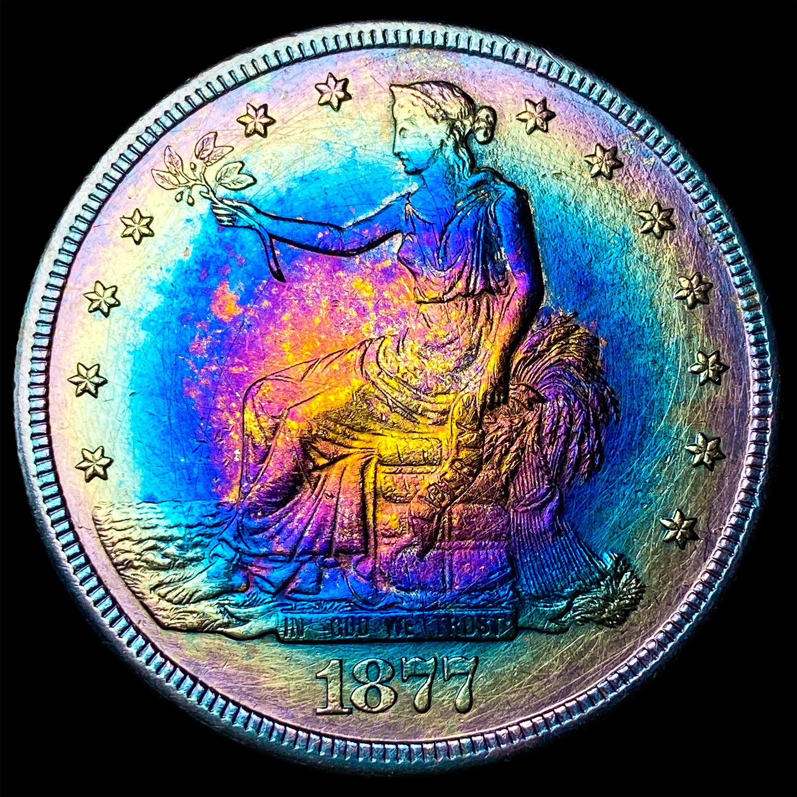 1877-S Toned Silver Trade Dollar HIGH GRADE: 1877-S Toned Silver Trade Dollar HIGH GRADE
