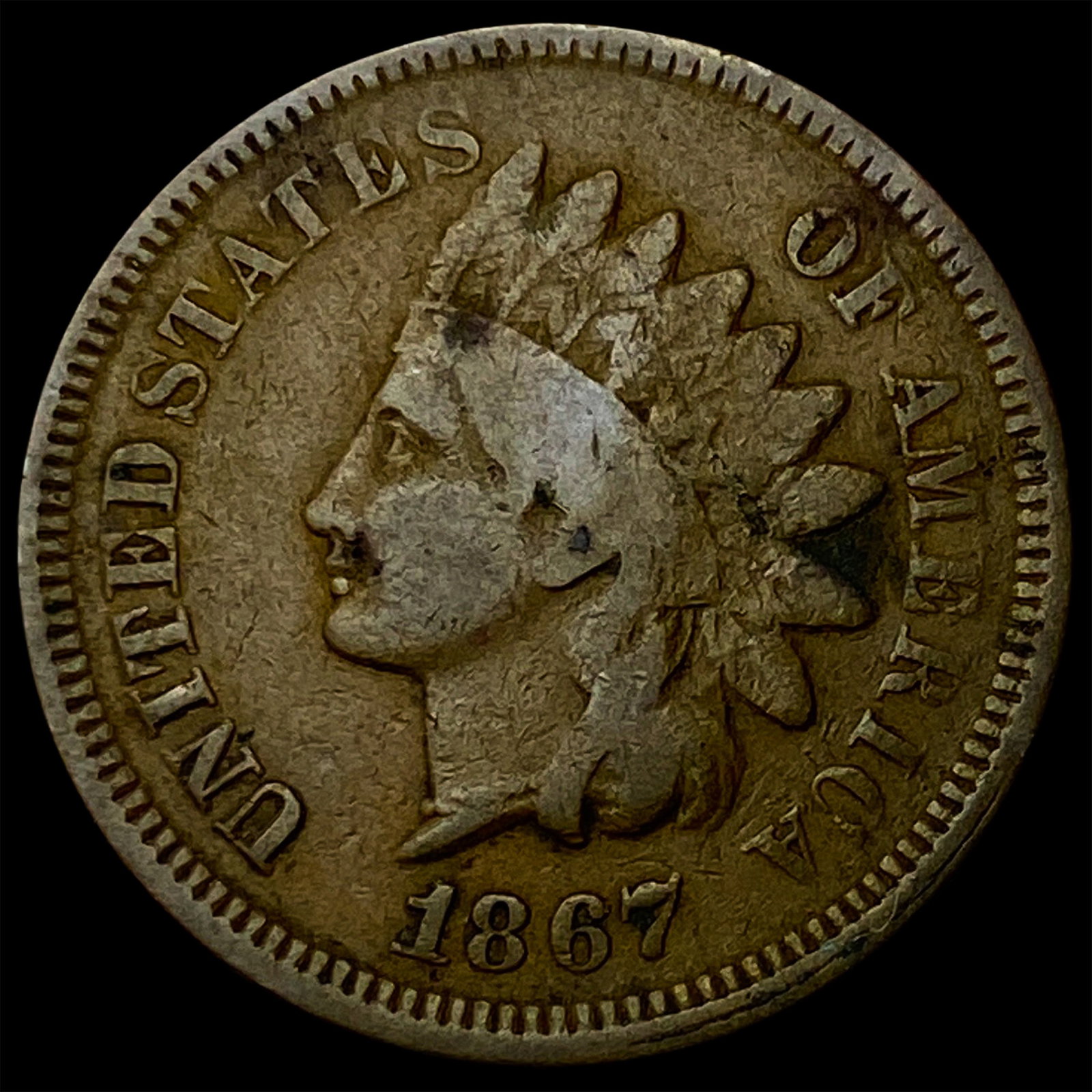1867 Indian Head Cent LIGHTLY CIRCULATED: 1867 Indian Head Cent LIGHTLY CIRCULATED