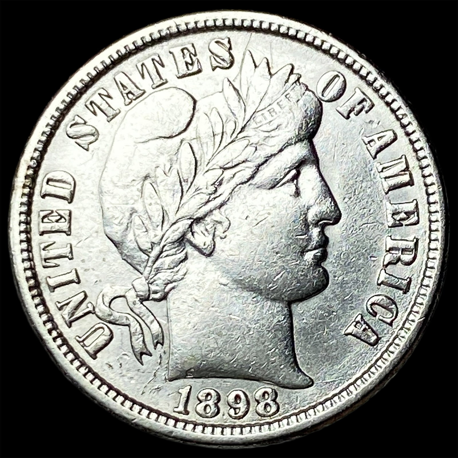 1898-O Silver Barber Dime CLOSELY UNCIRCULATED: 1898-O Silver Barber Dime CLOSELY UNCIRCULATED