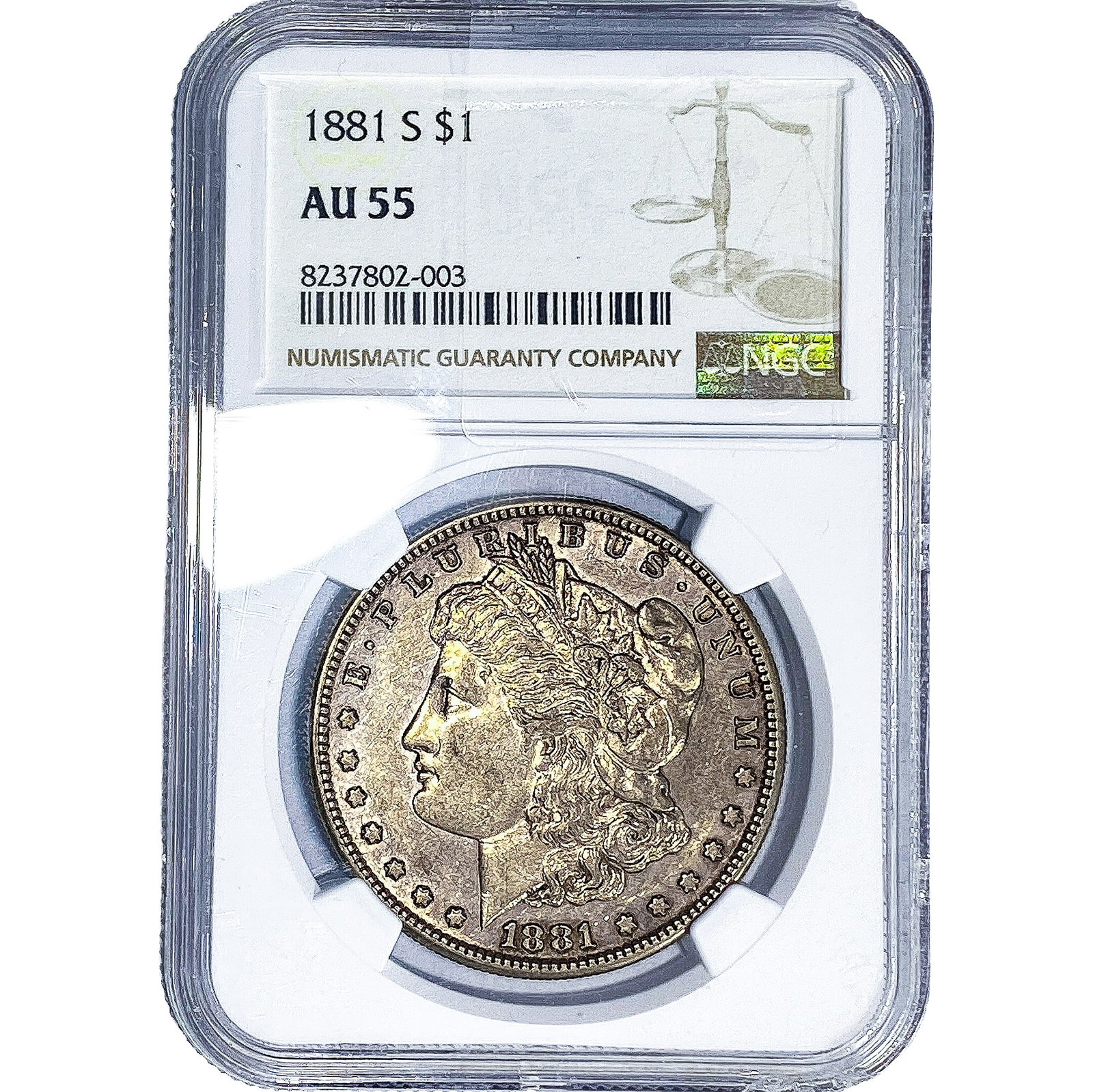 1881-S Morgan Silver Dollar NGC AU55 (1 of 2)
