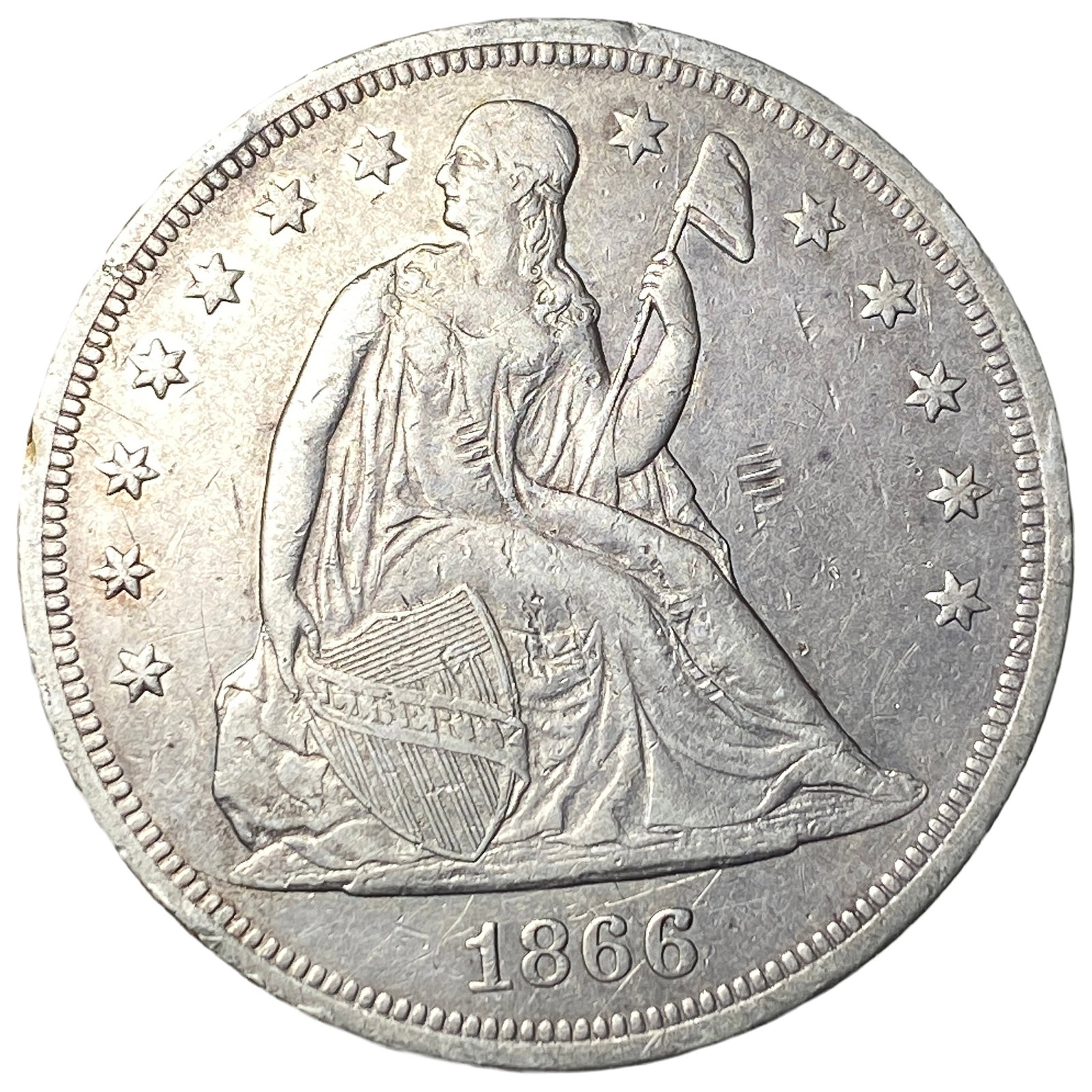 1866 Seated Liberty Dollar: 1866 Seated Liberty Dollar