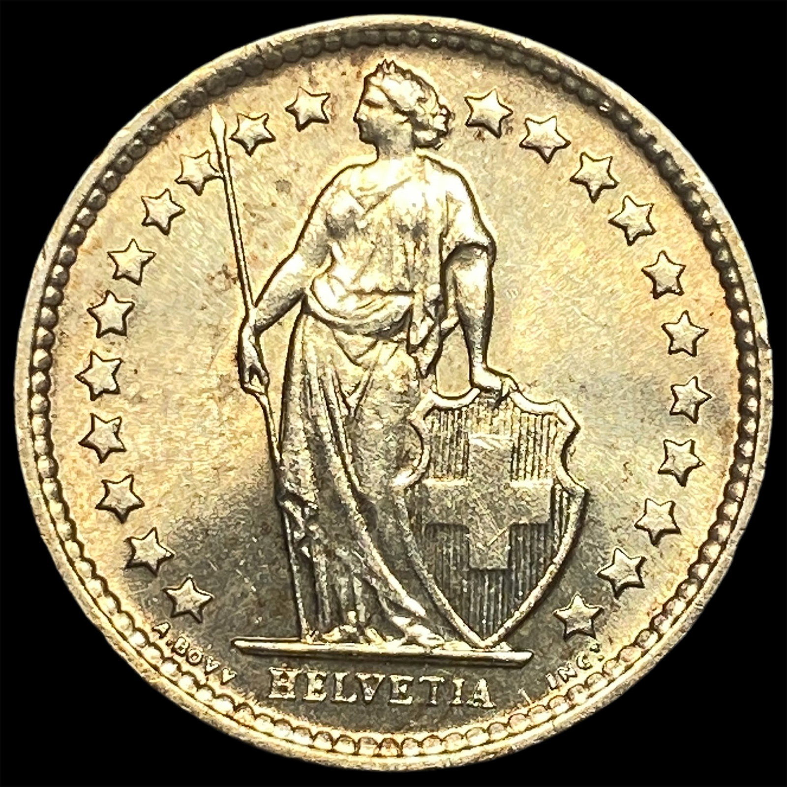 1964B Switzerland Silver 1/2 Franc KM 23: 1964B Switzerland Silver 1/2 Franc KM 23