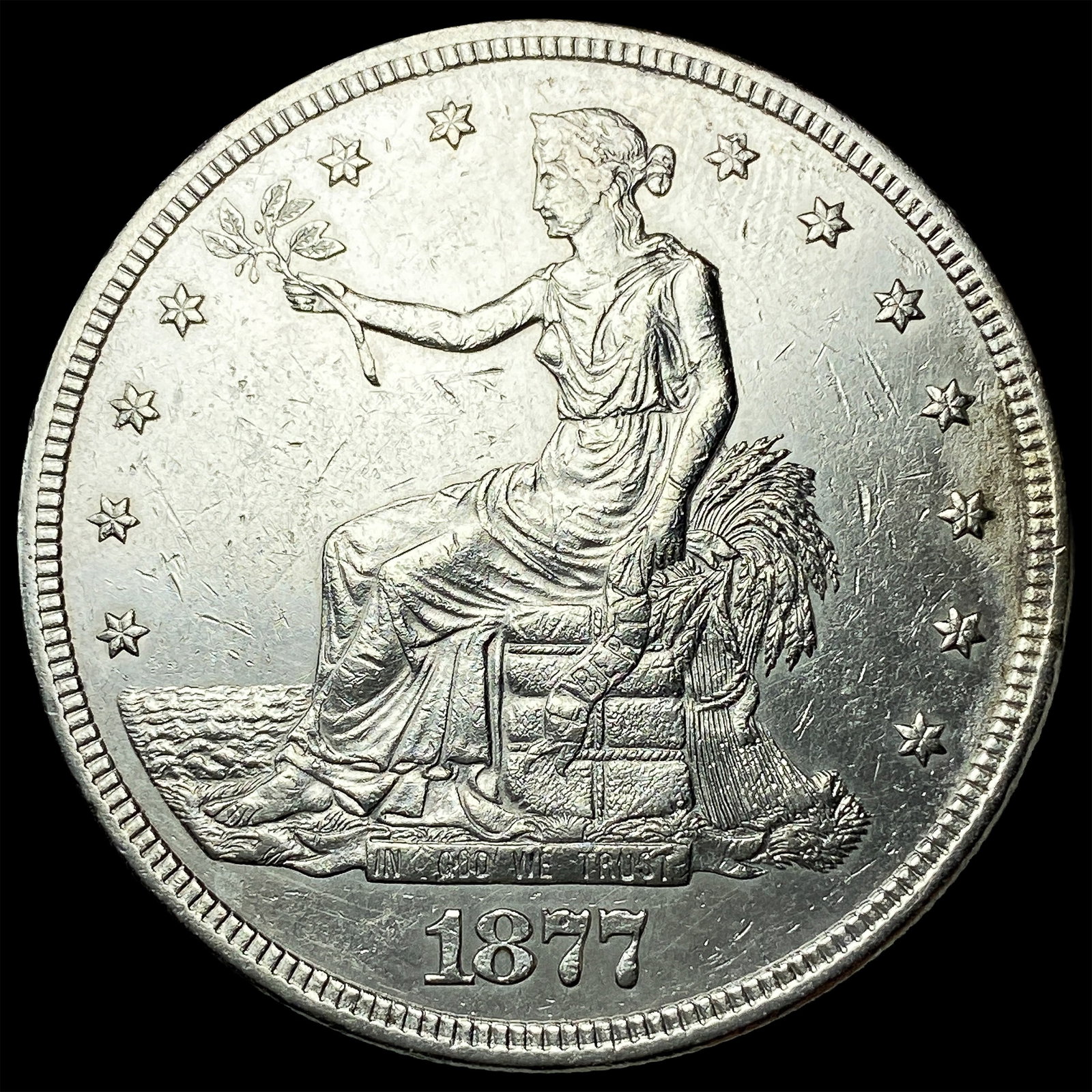 1877-S Silver Trade Dollar CLOSELY UNCIRCULATED: 1877-S Silver Trade Dollar CLOSELY UNCIRCULATED