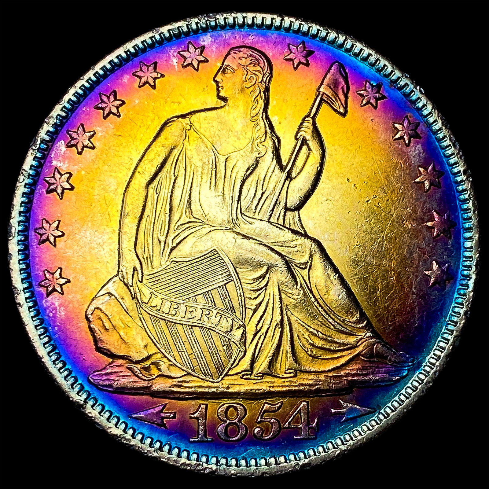 1854-O Silver Seated Liberty Half Dollar CLOSELY UNCIRCULATED: 1854-O Silver Seated Liberty Half Dollar CLOSELY UNCIRCULATED