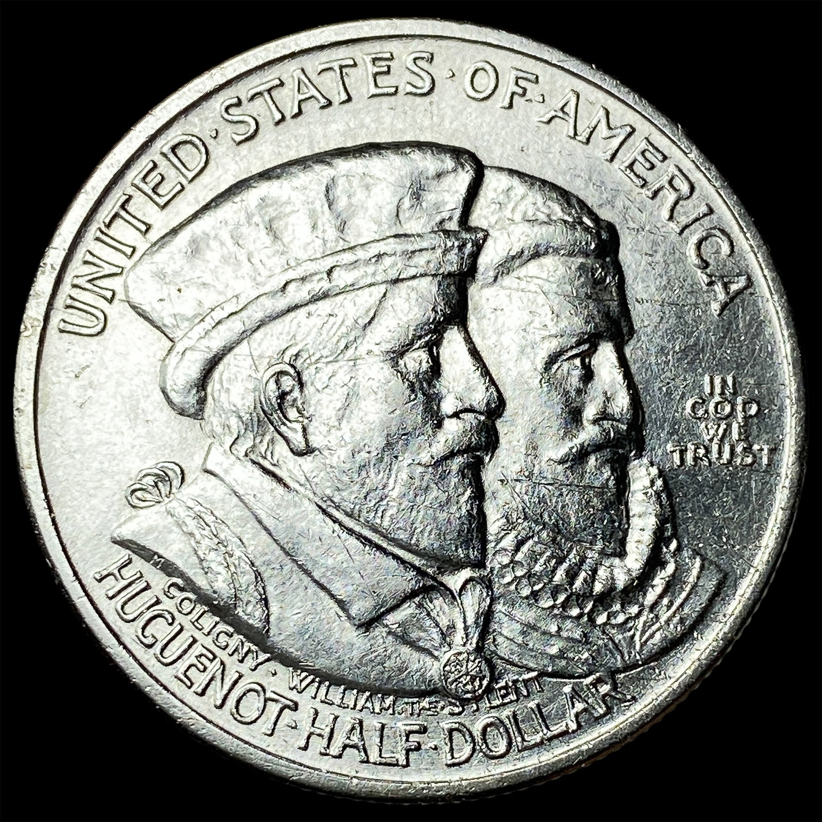 1924 Silver Huguenot-Walloon Half Dollar CLOSELY UNCIRCULATED: 1924 Silver Huguenot-Walloon Half Dollar CLOSELY UNCIRCULATED