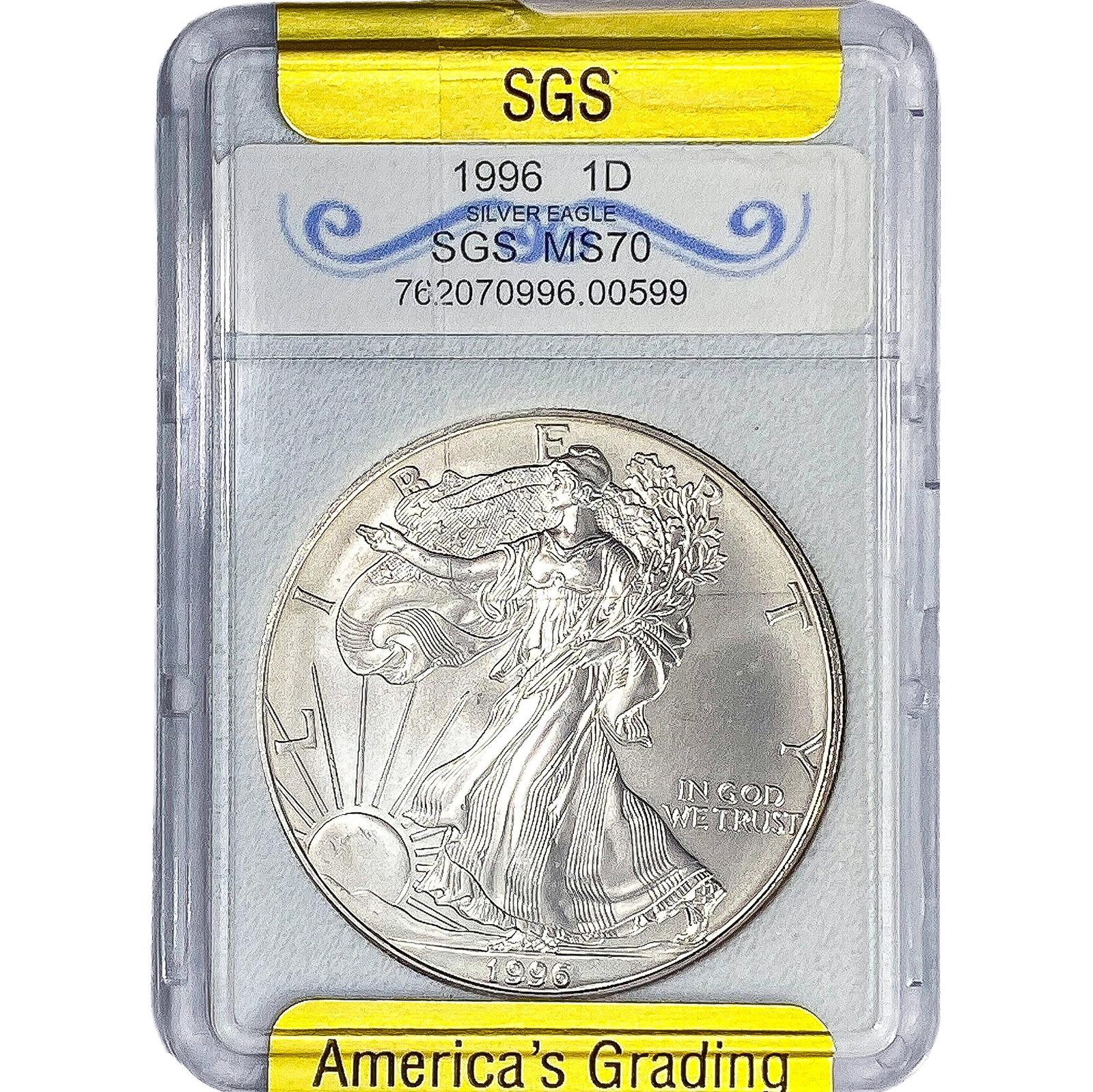 1996 Silver Eagle SGS MS70: 1996 Silver Eagle SGS MS70