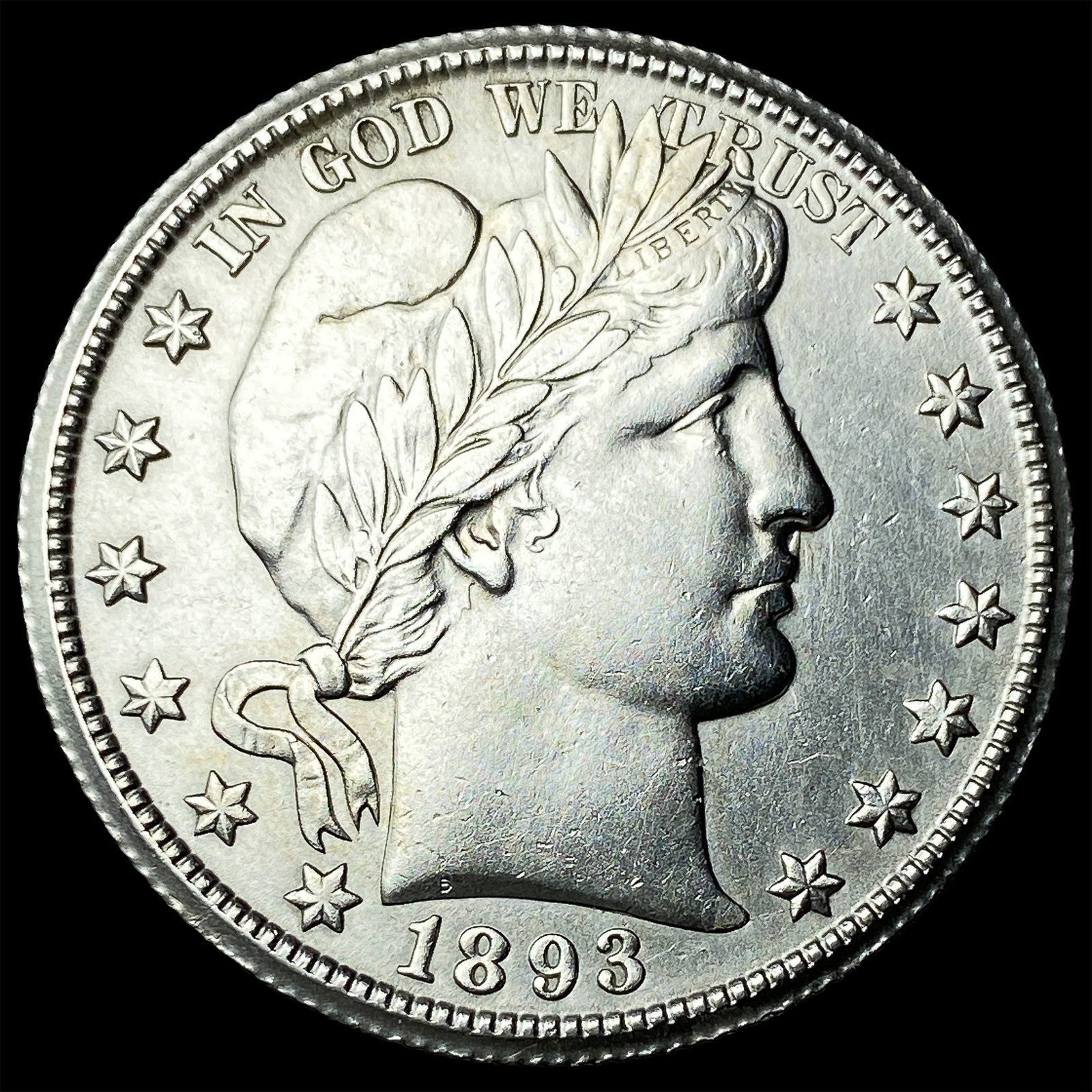 1893-O Silver Barber Half Dollar CLOSELY UNCIRCULATED (1 of 2)