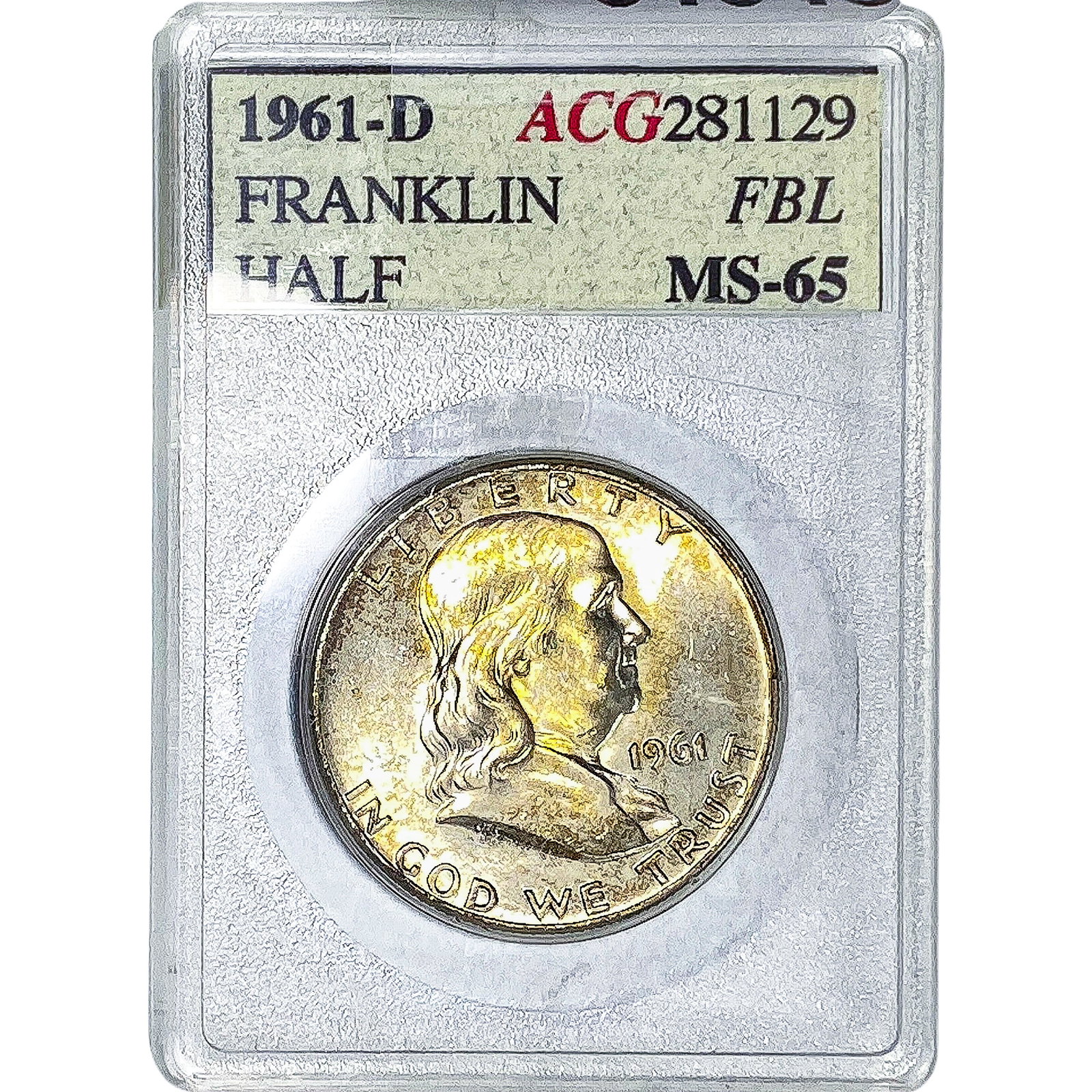 1961-D Franklin Half Dollar ACG MS65 (1 of 2)