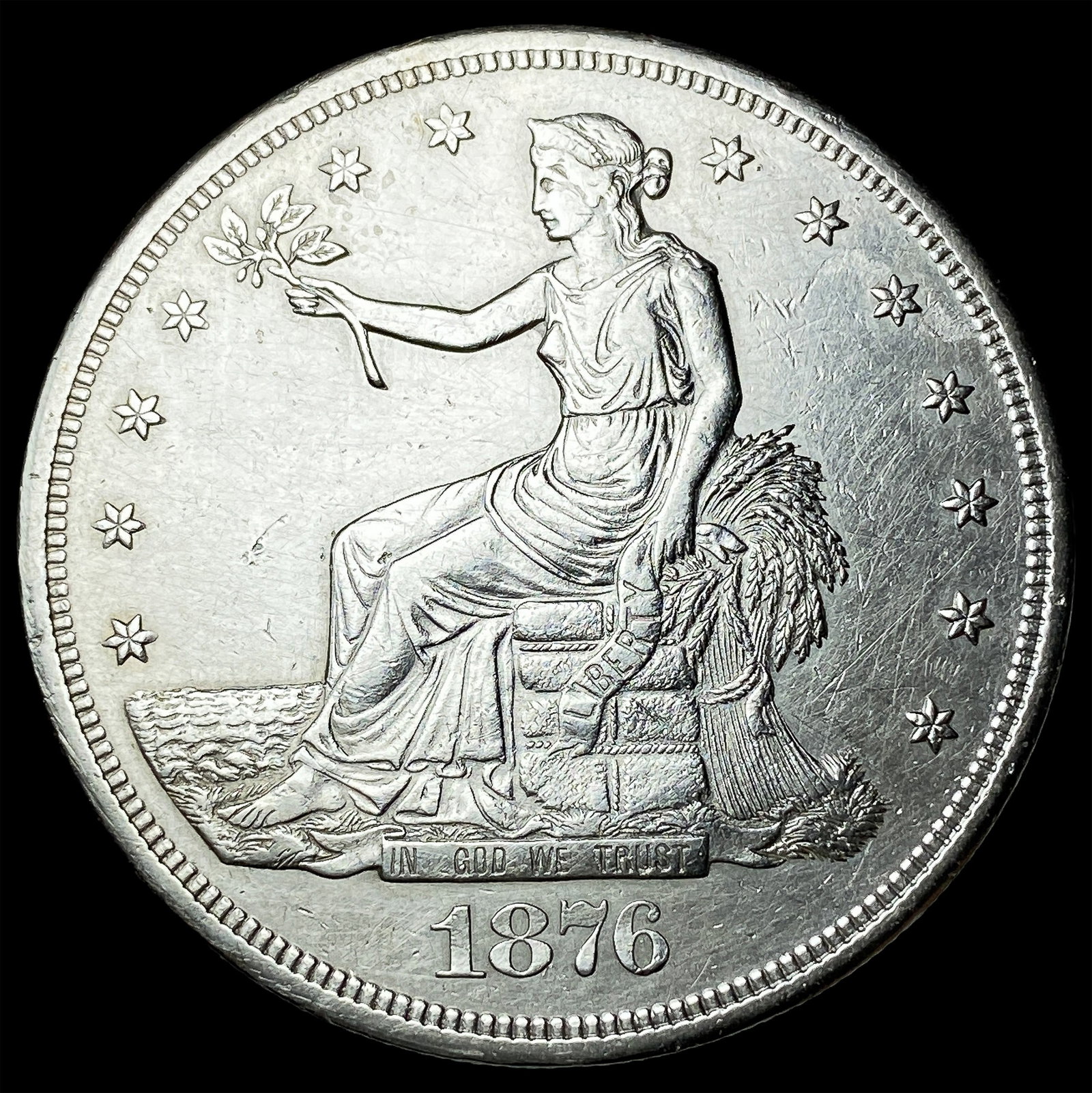 1876-S Silver Trade Dollar CLOSELY UNCIRCULATED: 1876-S Silver Trade Dollar CLOSELY UNCIRCULATED