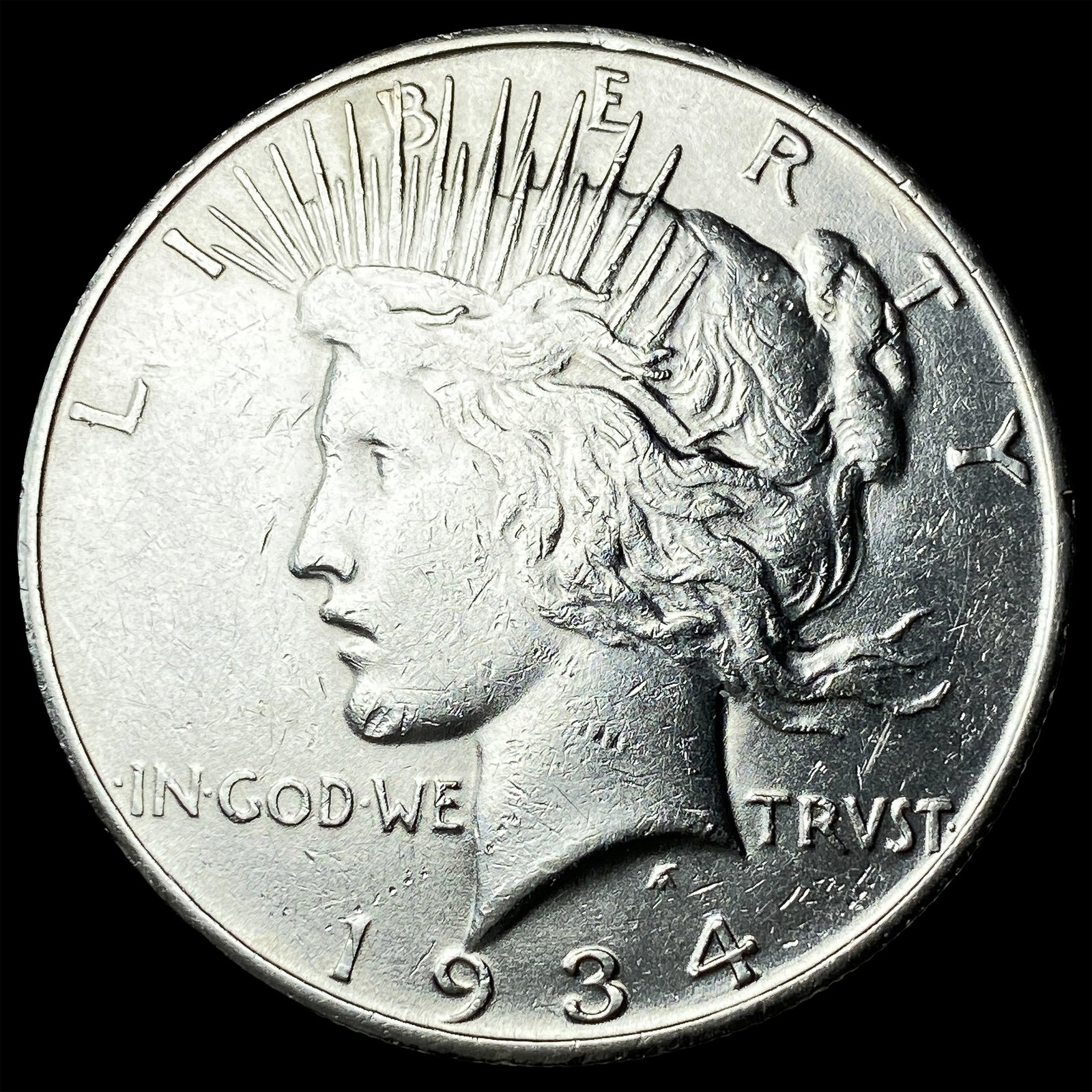 1934-S Silver Peace Dollar CLOSELY UNCIRCULATED: 1934-S Silver Peace Dollar CLOSELY UNCIRCULATED