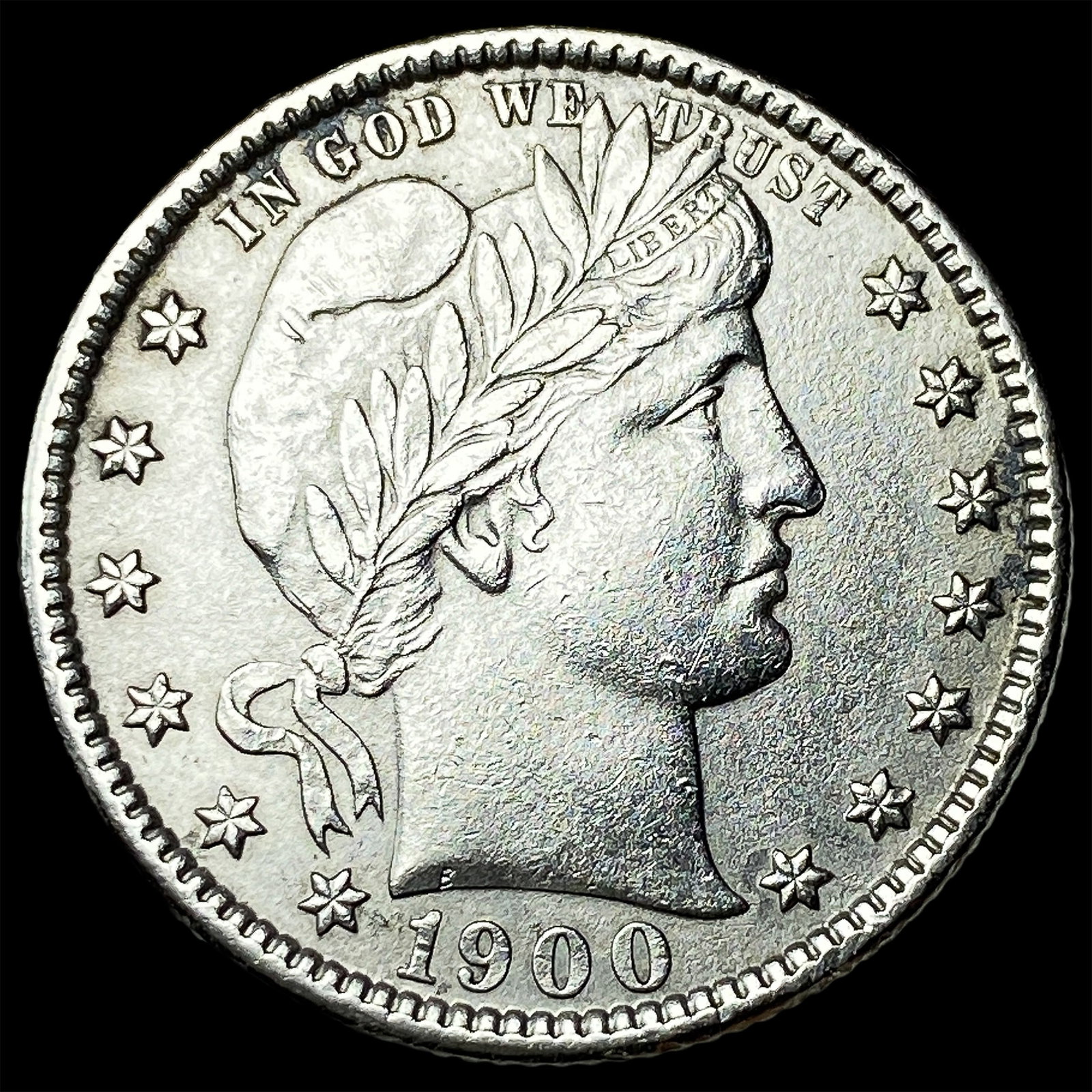 1900-O Barber Silver Quarter CLOSELY UNCIRCULATED (1 of 2)