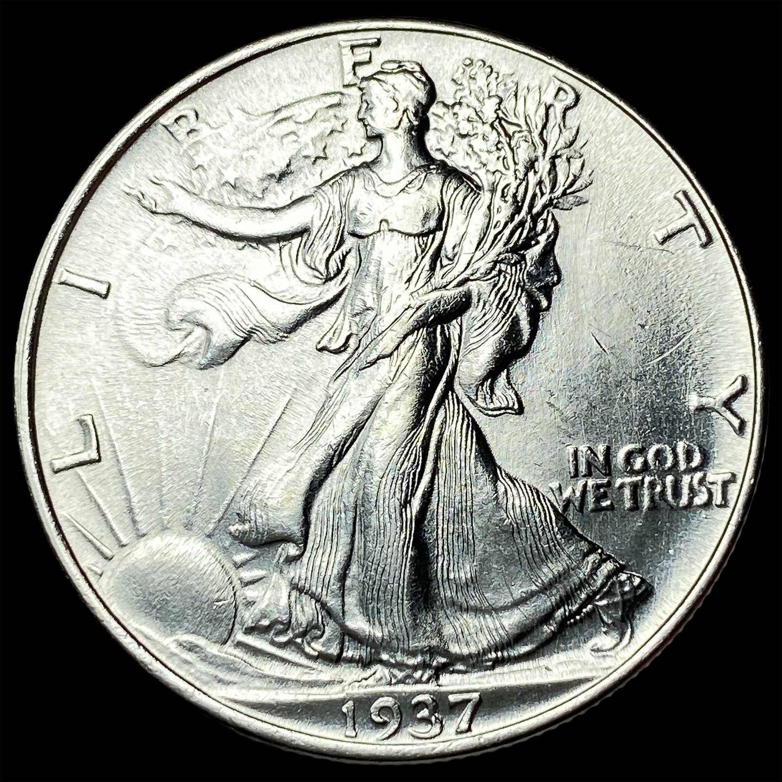 1937 Walking Liberty Half Dollar CLOSELY UNCIRCULATED: 1937 Walking Liberty Half Dollar CLOSELY UNCIRCULATED