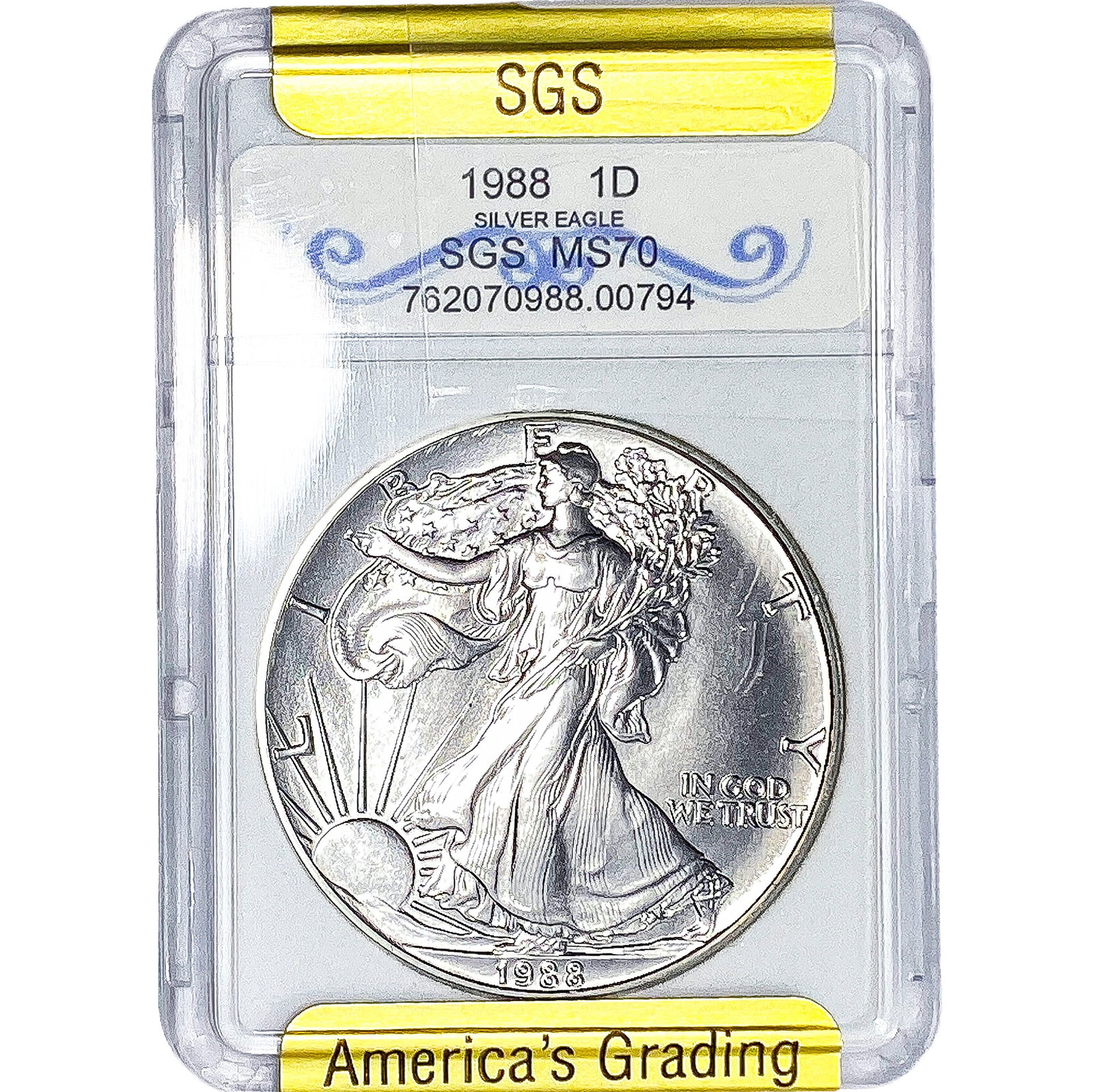 1988 Silver Eagle SGS MS70 (1 of 2)