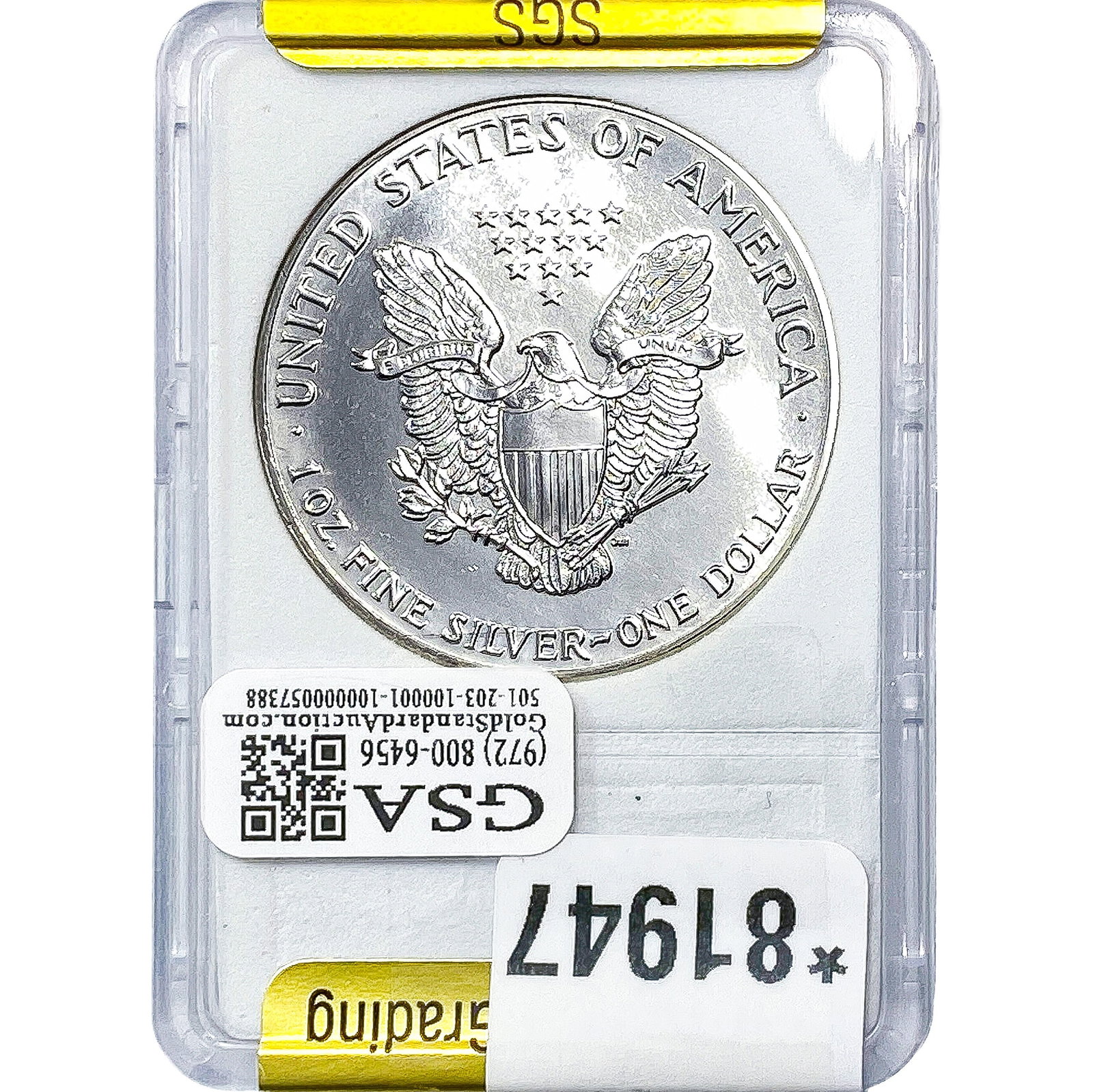 1988 Silver Eagle SGS MS70 - 2