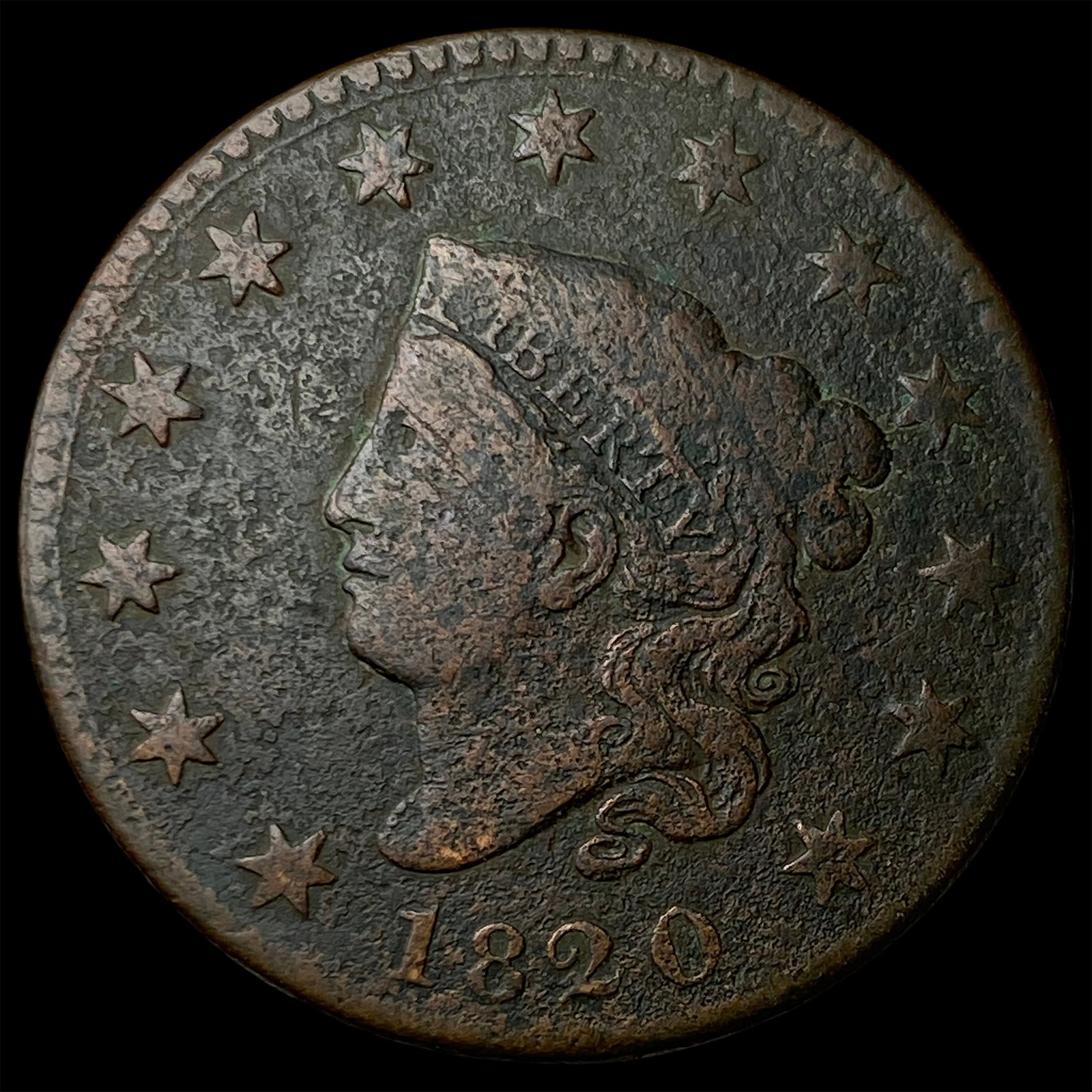 1820 Coronet Head Large Cent LIGHTLY CIRCULATED: 1820 Coronet Head Large Cent LIGHTLY CIRCULATED