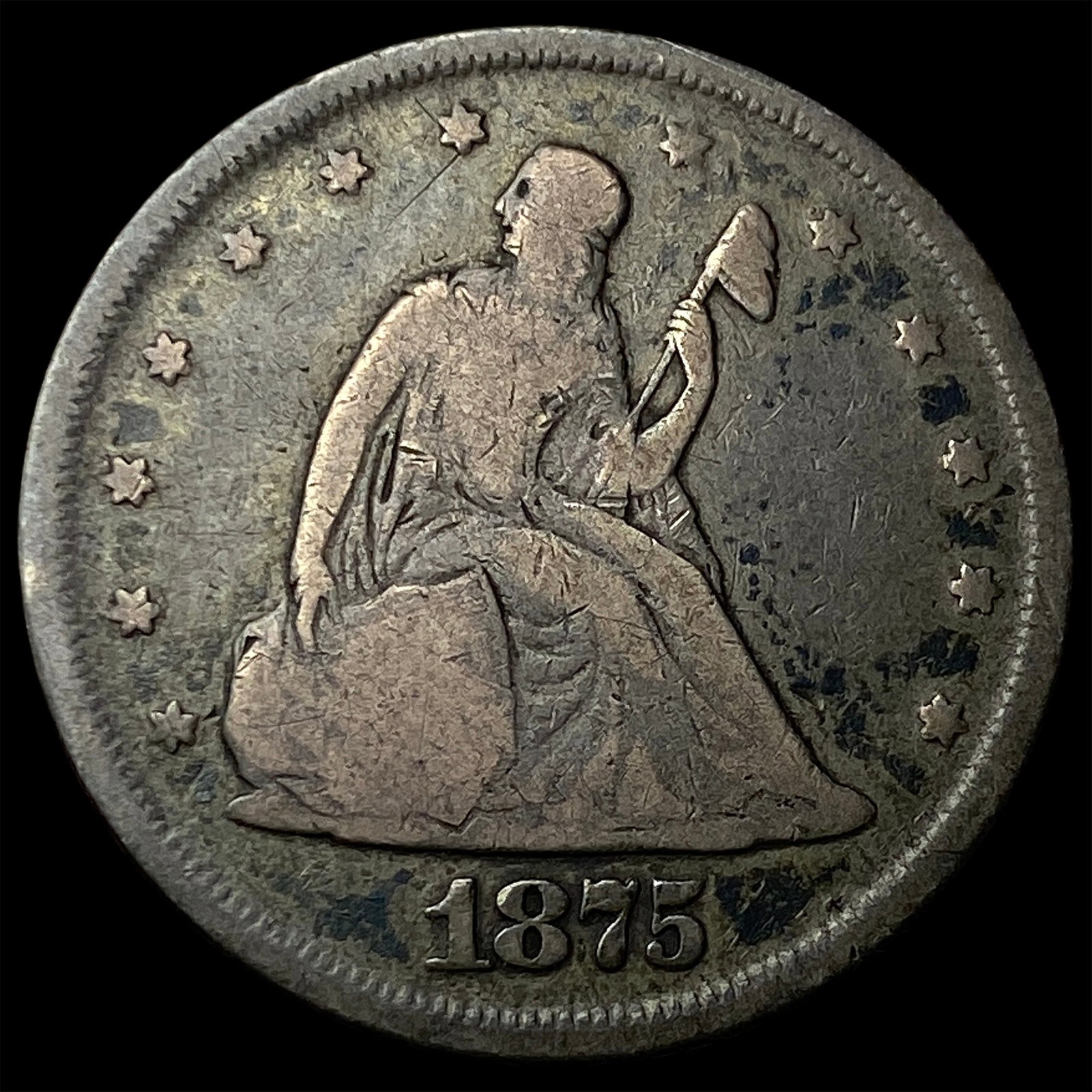 1875 Seated Liberty Twenty Cents LIGHTLY CIRCULATED: 1875 Seated Liberty Twenty Cents LIGHTLY CIRCULATED