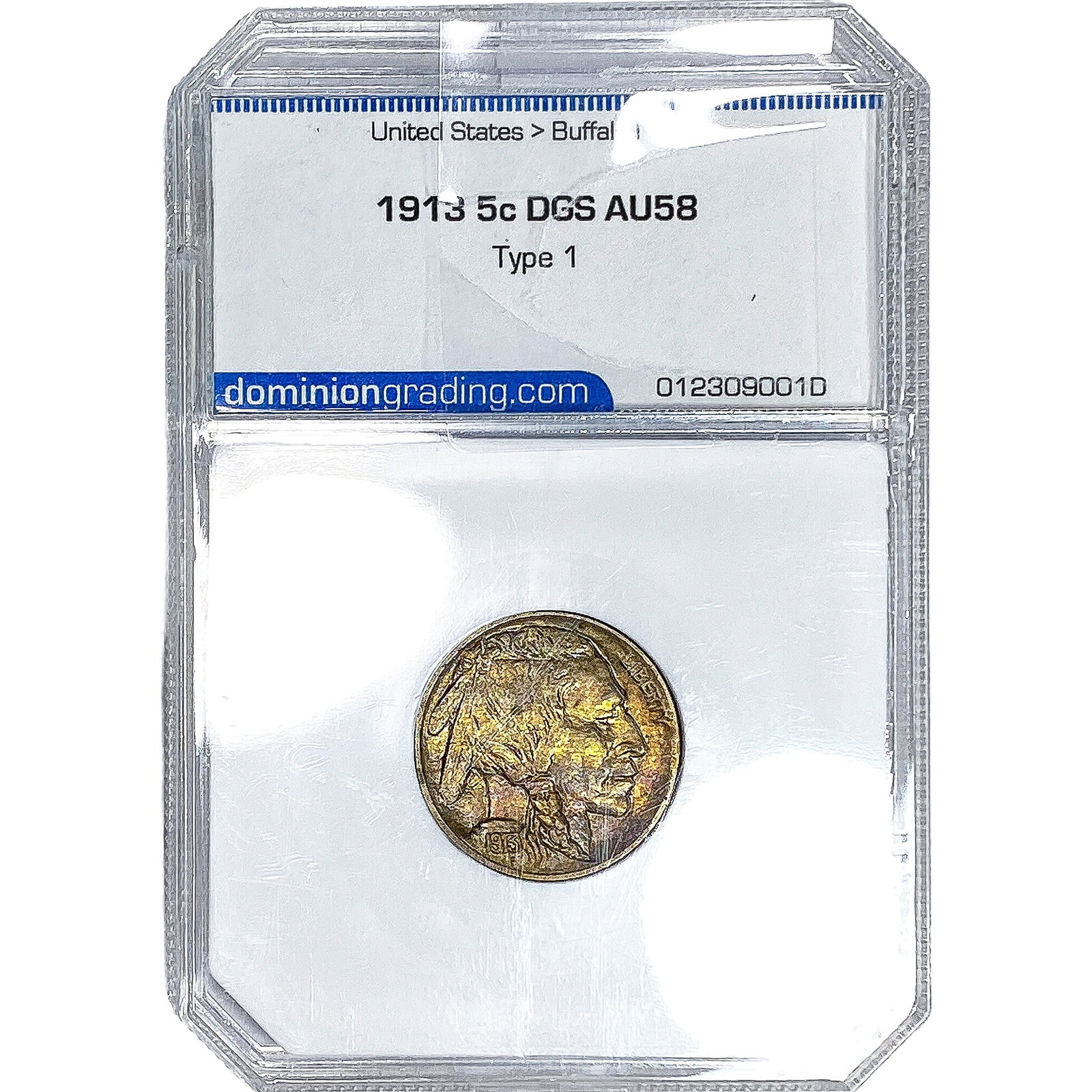 1913 Buffalo Nickel DGS AU58: 1913 Buffalo Nickel DGS AU58
