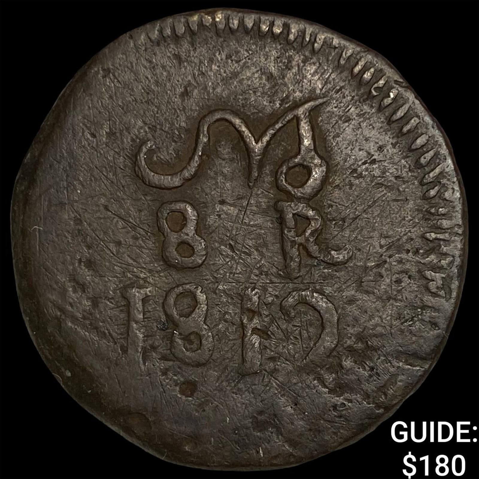 1812 Mexico Ozxaca Copper 8 Reales (1 of 2)