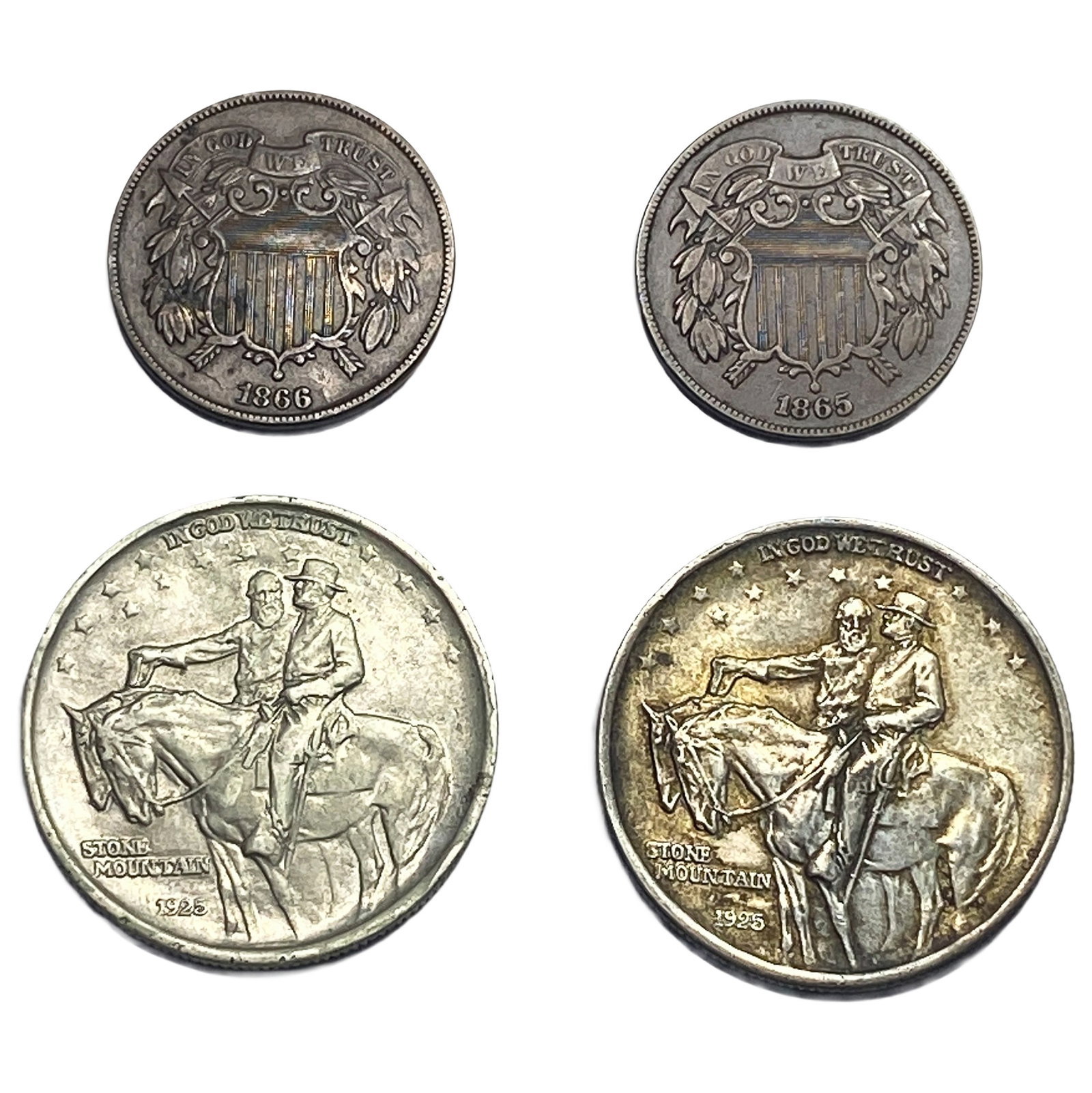 [4 Coins] 1865-1925 2C, Commem. 50C (1 of 2)