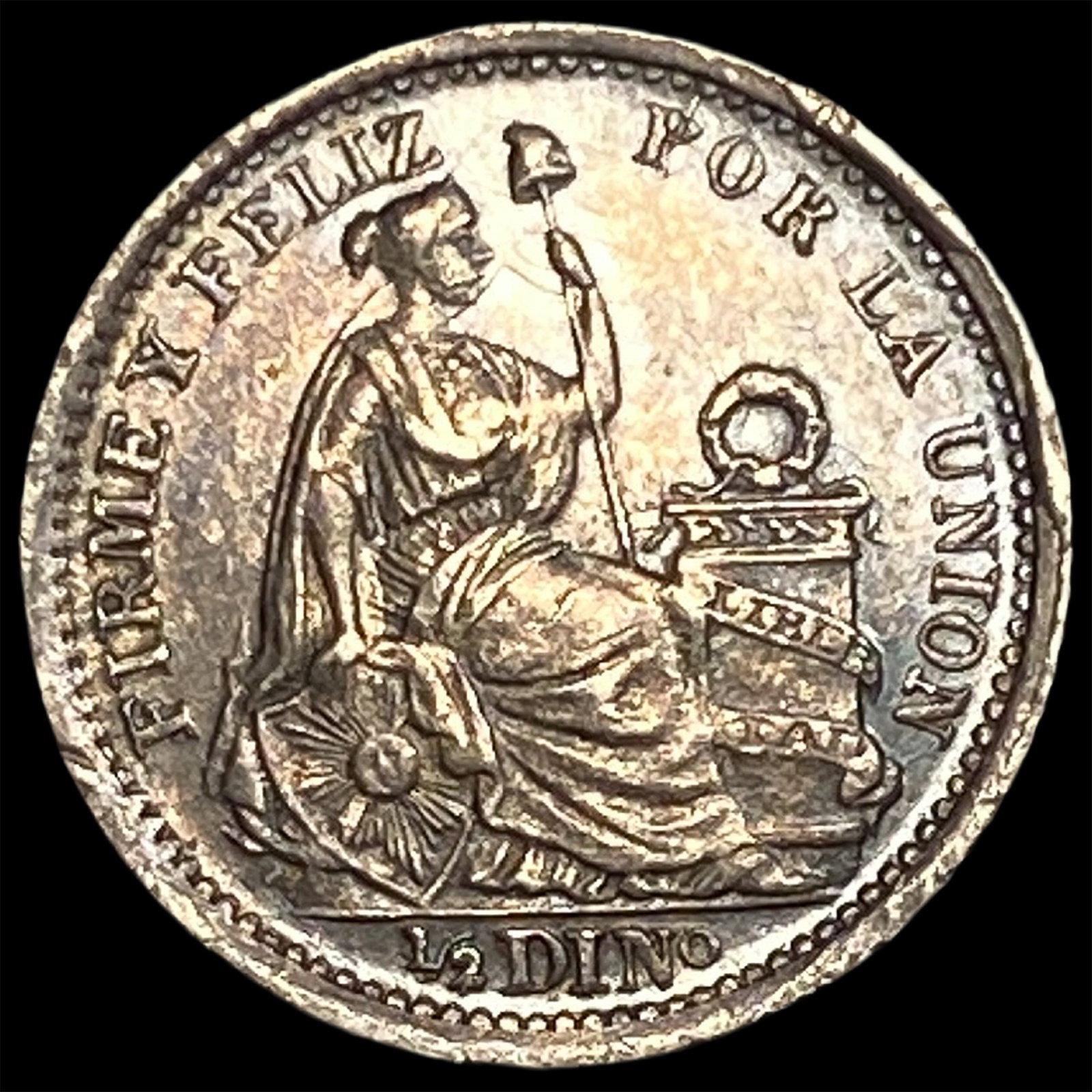 1904/1804 Peru Silver 1/2 Dinero: 1904/1804 Peru Silver 1/2 Dinero