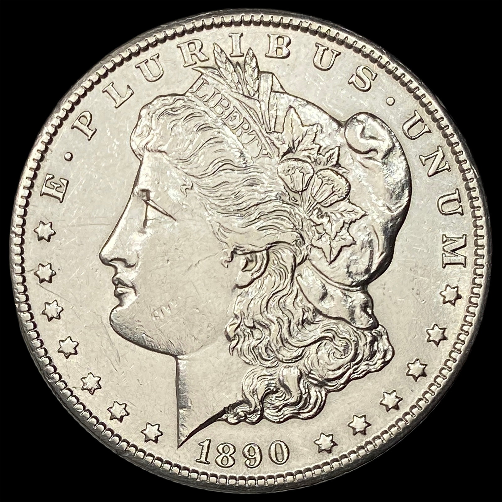 1890-CC Silver Morgan Dollar CLOSELY UNCIRCULATED: 1890-CC Silver Morgan Dollar CLOSELY UNCIRCULATED