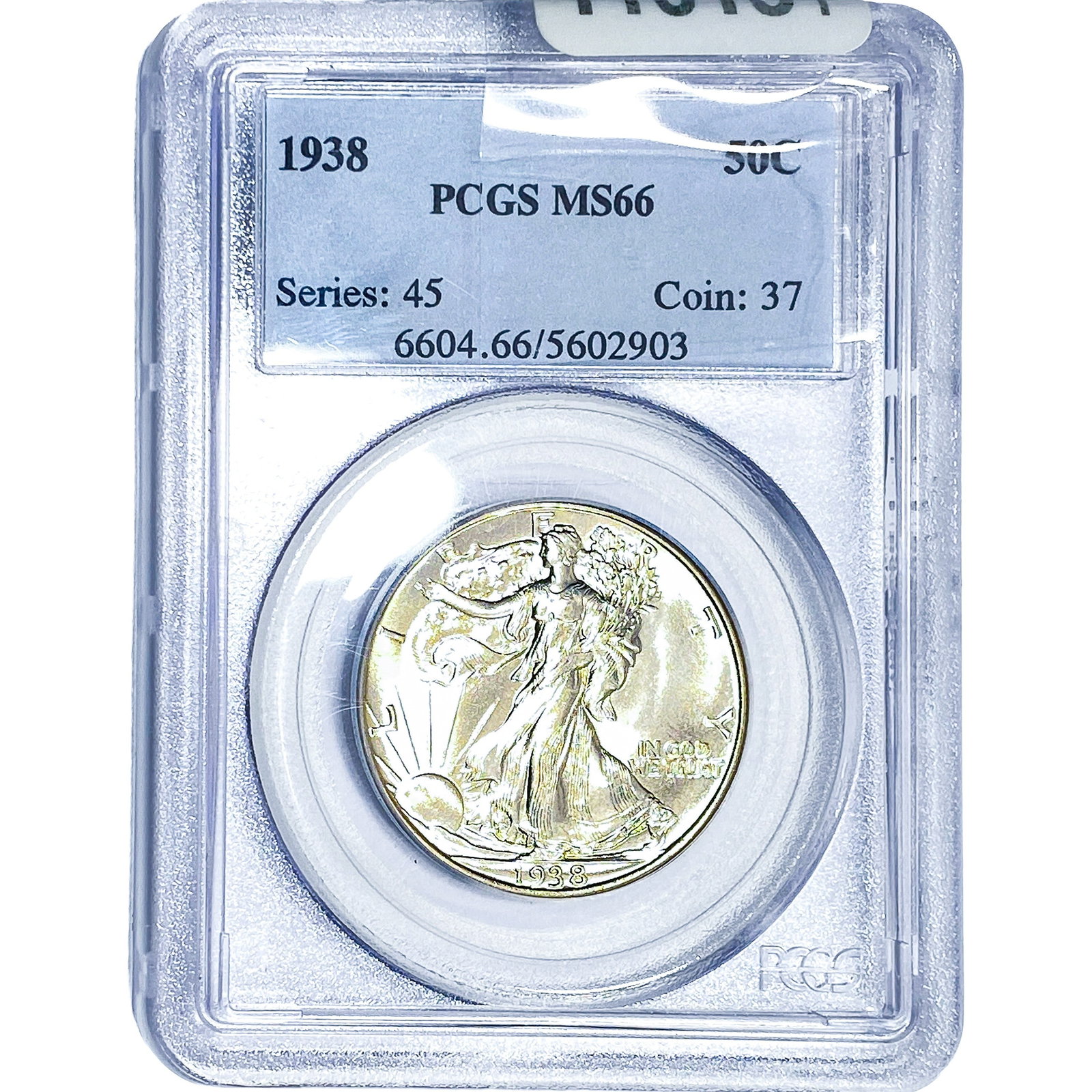 1938 Walking Liberty Half Dollar PCGS MS66: 1938 Walking Liberty Half Dollar PCGS MS66