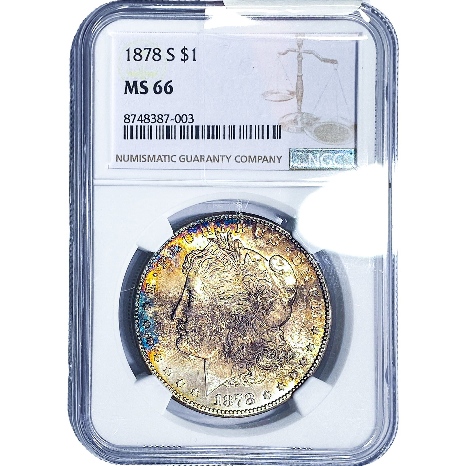 1878-S Morgan Silver Dollar NGC MS66: 1878-S Morgan Silver Dollar NGC MS66