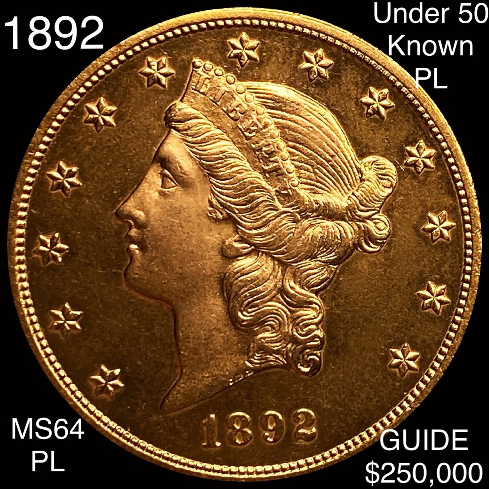 1892 $20 Gold Double Eagle CHOICE BU PL (1 of 2)