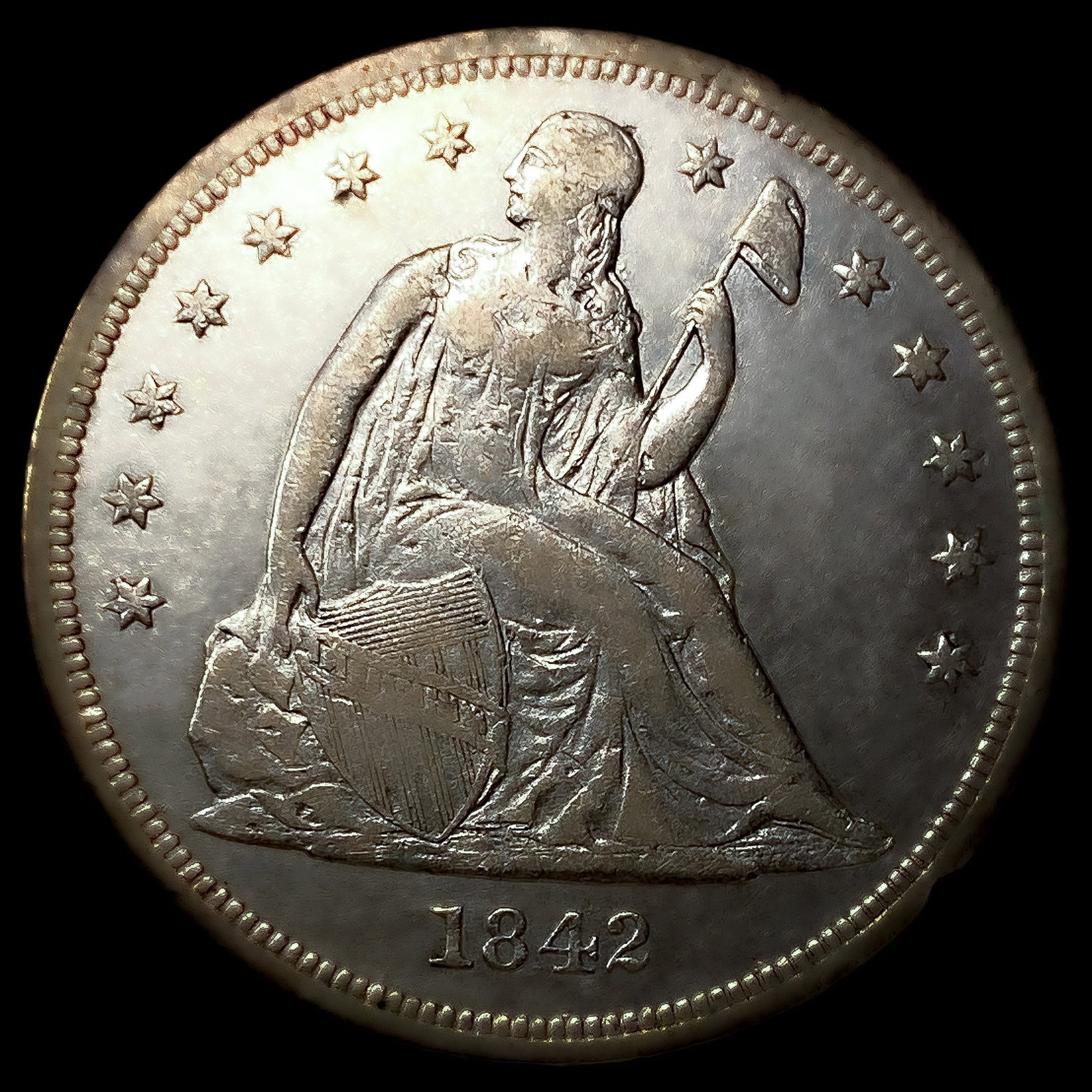 1842 Seated Liberty Dollar: 1842 Seated Liberty Dollar