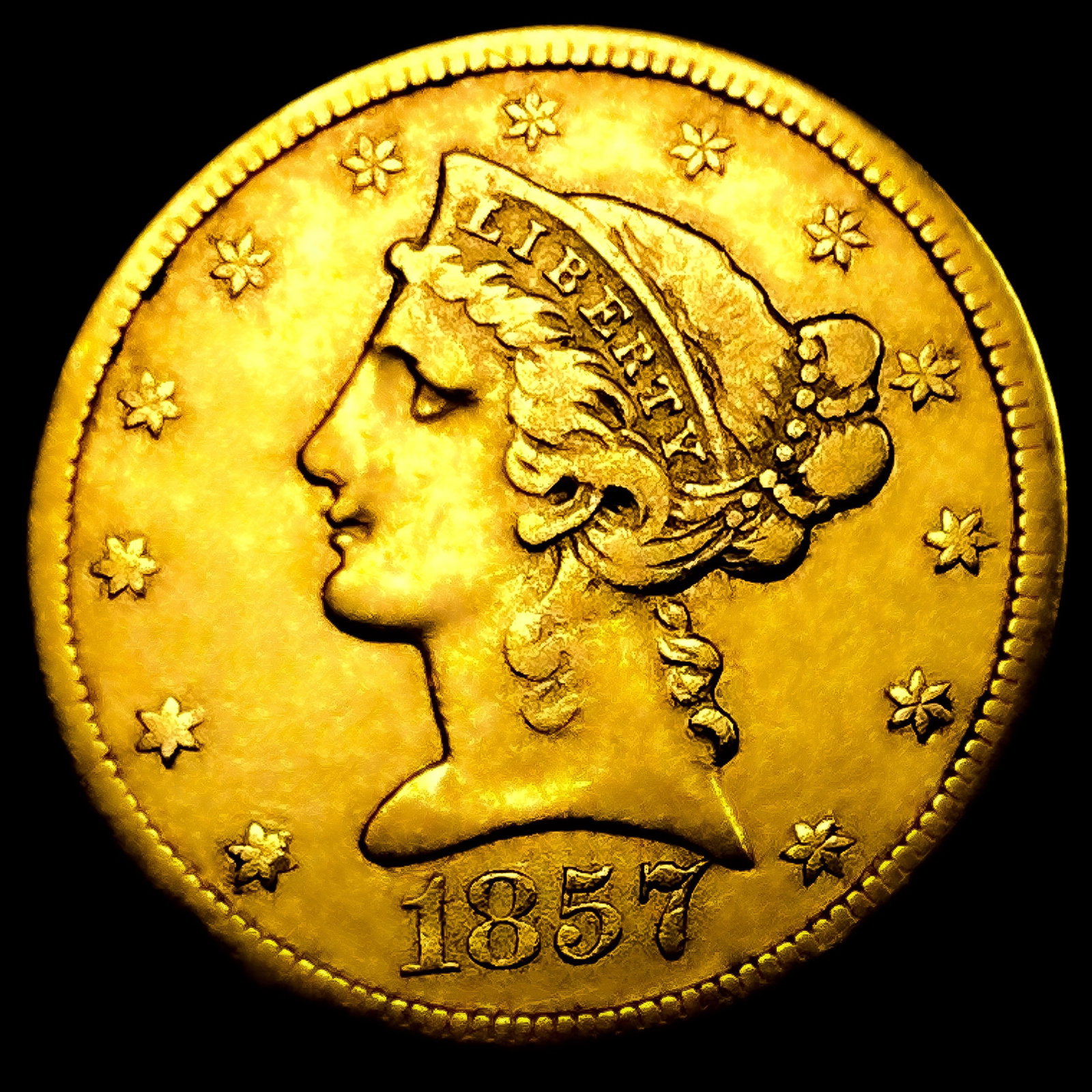 1857-S $5 Gold Half Eagle (1 of 2)