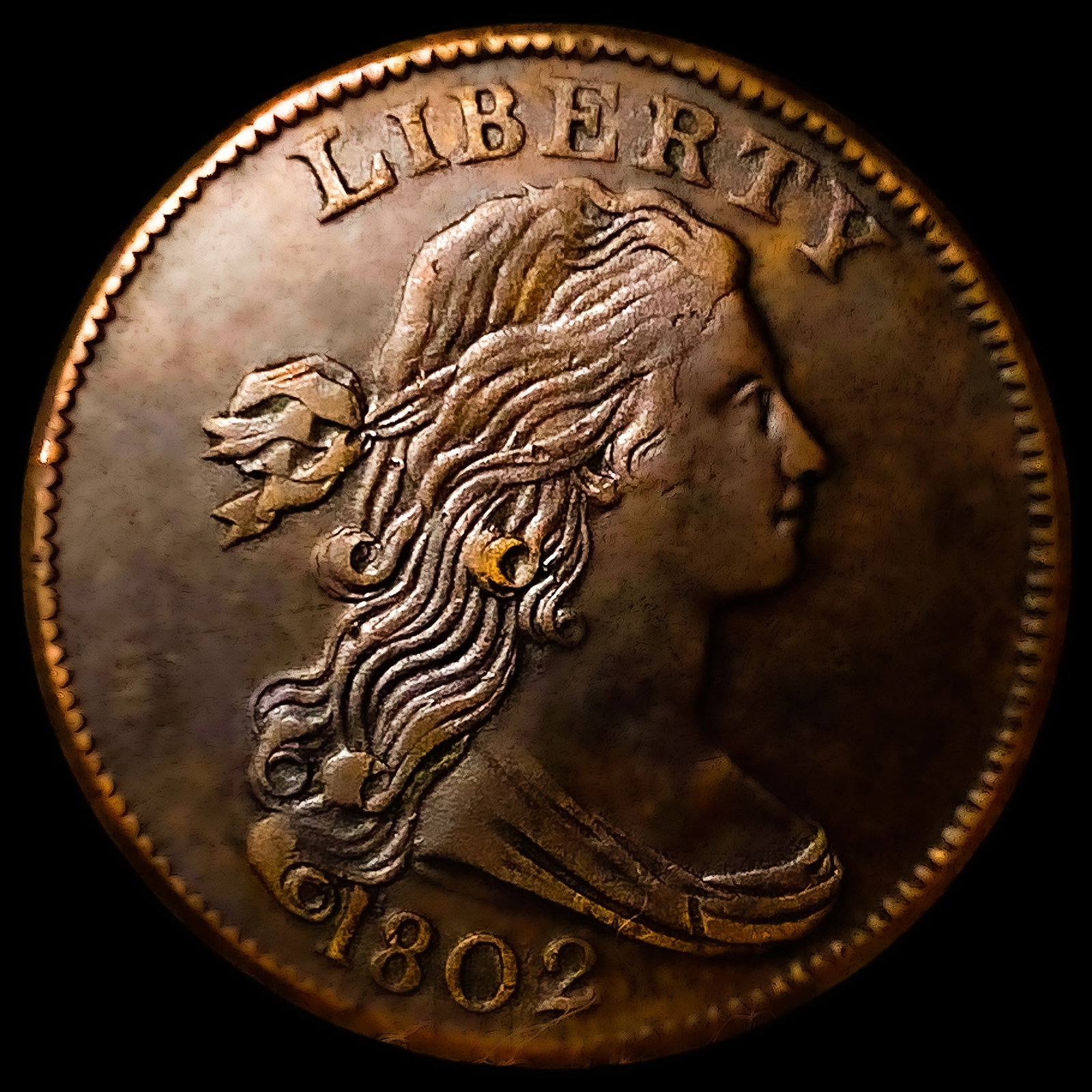 1802 S-225 Draped Bust Large Cent: 1802 S-225 Draped Bust Large Cent