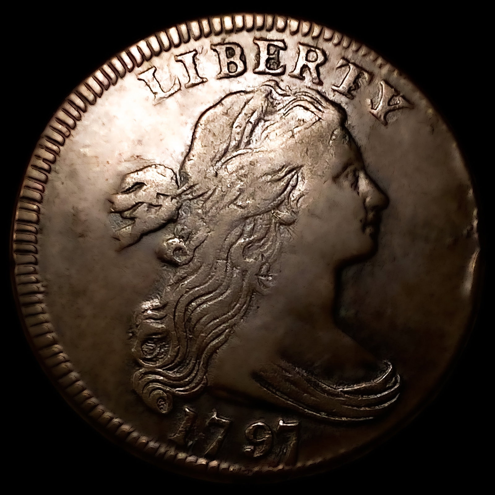 1797 Stems Draped Bust Large Cent: 1797 Stems Draped Bust Large Cent