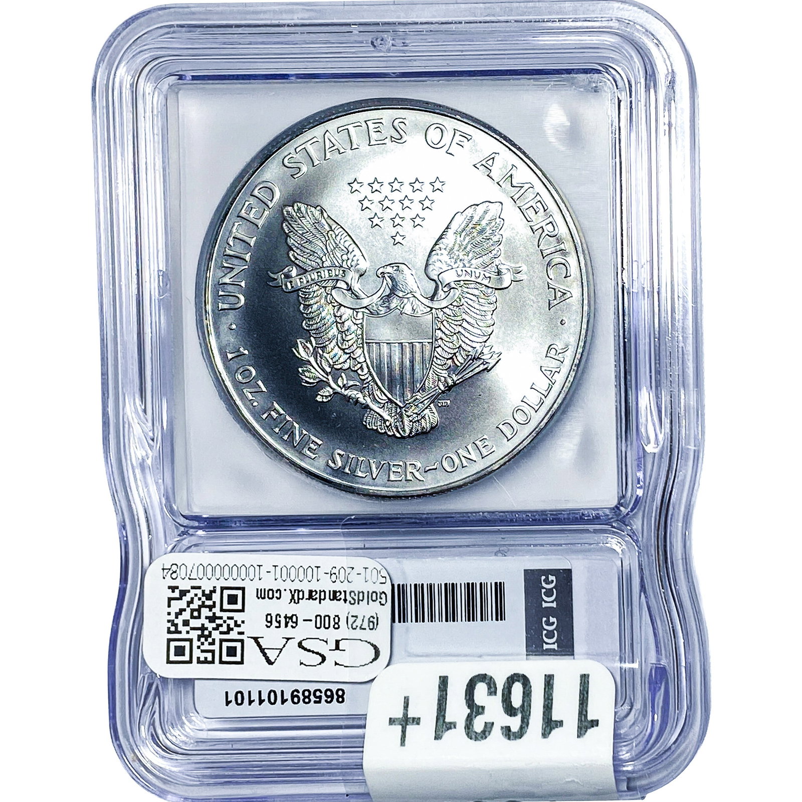1999 Silver Eagle ICG MS70 - 2