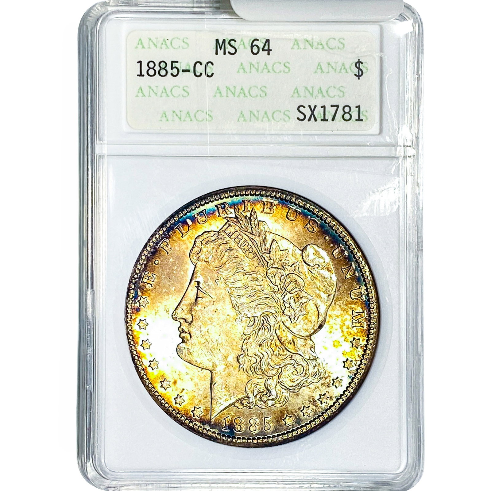 1884-CC Morgan Silver Dollar ANACS MS64: 1884-CC Morgan Silver Dollar ANACS MS64
