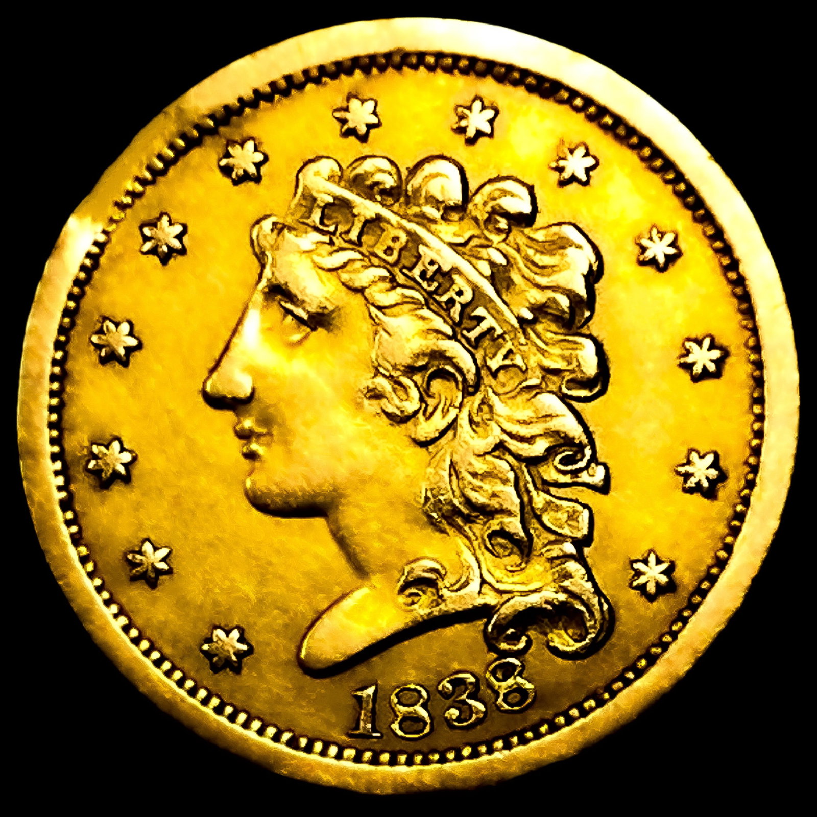 1838 $2.50 Gold Quarter Eagle: 1838 $2.50 Gold Quarter Eagle