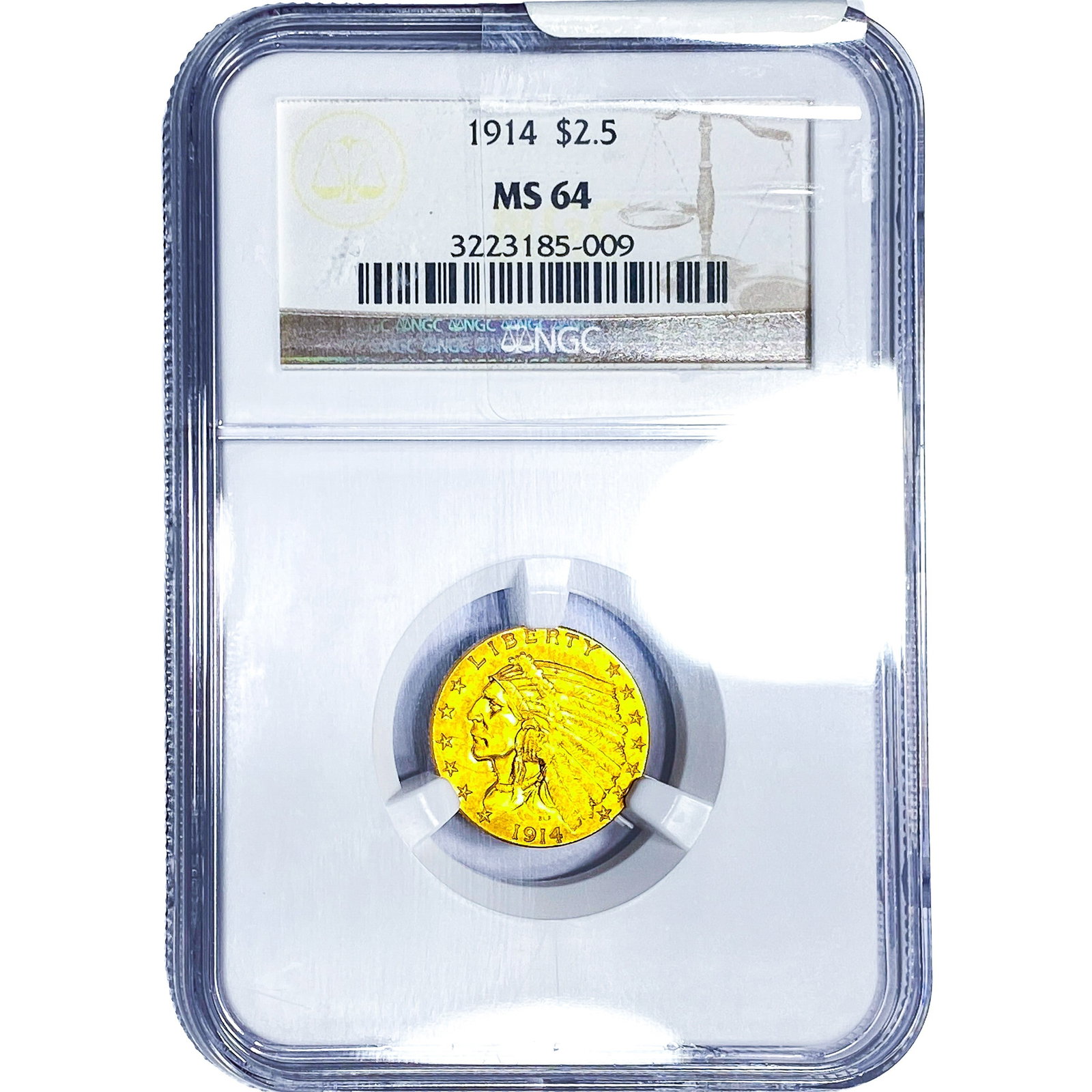 1914 $2.50 Gold Quarter Eagle NGC MS64: 1914 $2.50 Gold Quarter Eagle NGC MS64