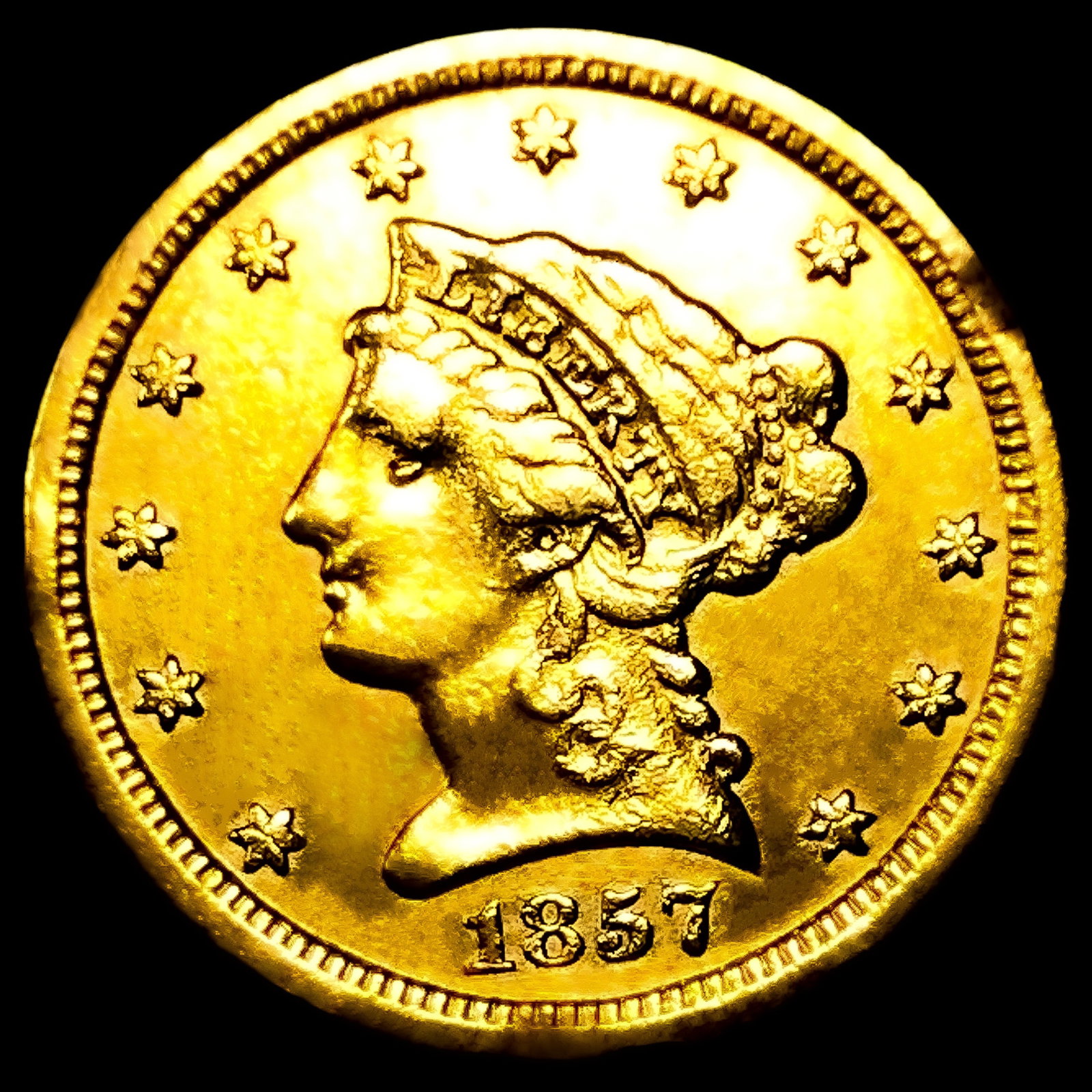 1857-S $2.50 Gold Quarter Eagle: 1857-S $2.50 Gold Quarter Eagle