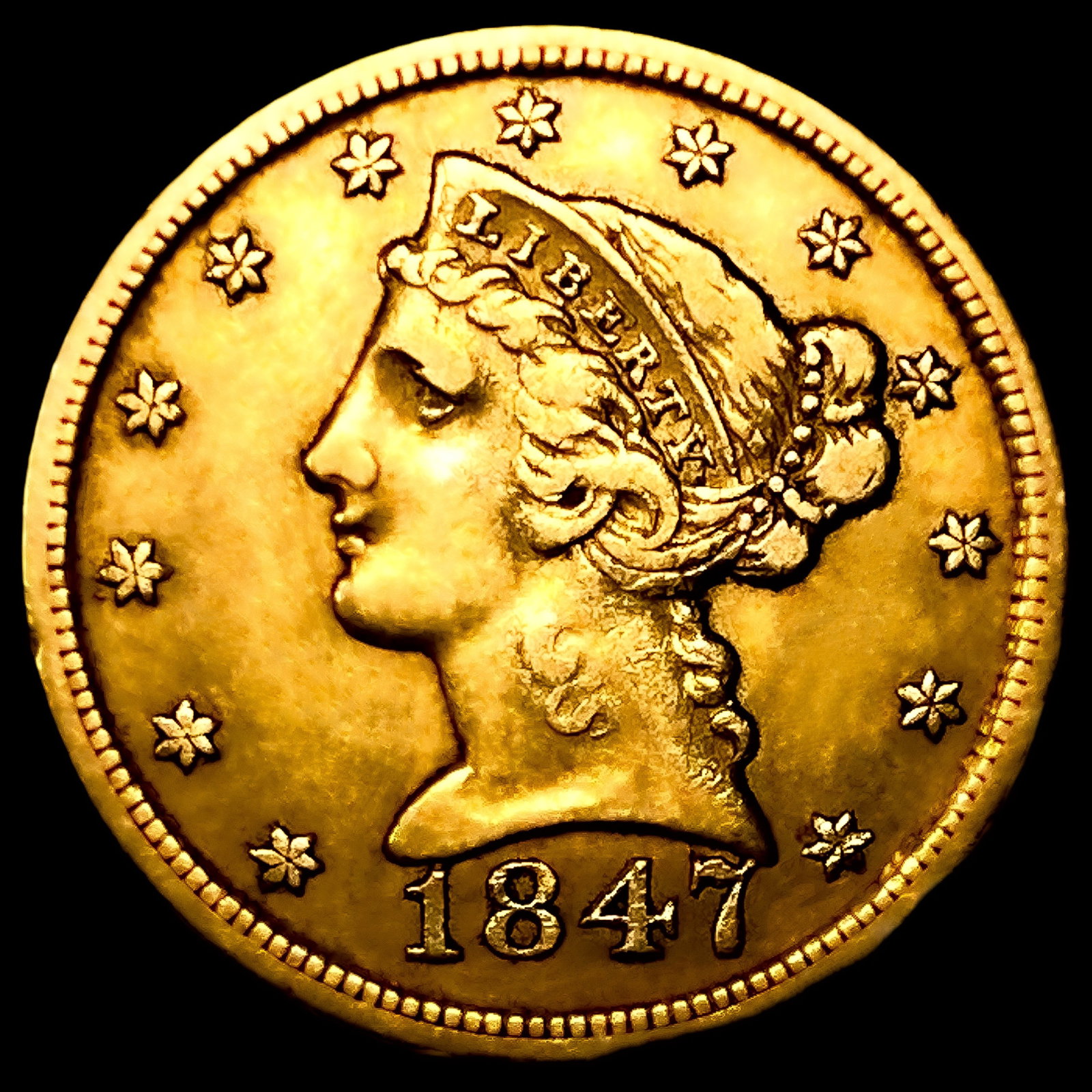 1847 $5 Gold Half Eagle (1 of 2)