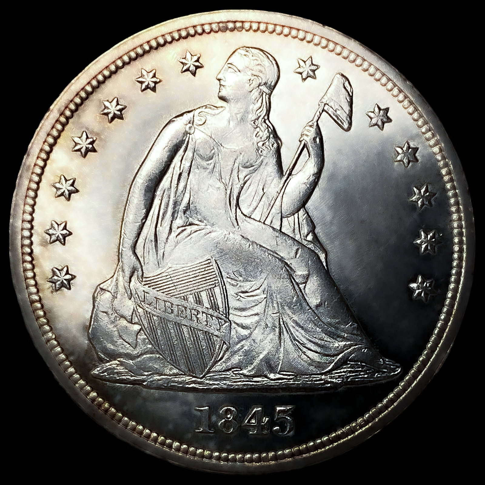 1845 Seated Liberty Dollar: 1845 Seated Liberty Dollar