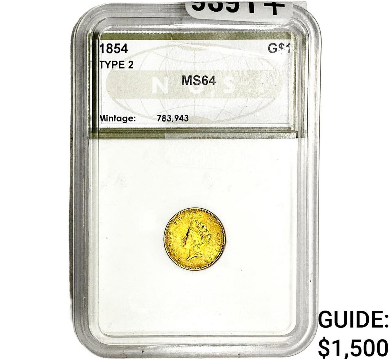 1854 Rare Gold Dollar NGS MS64 Type 2 (1 of 2)