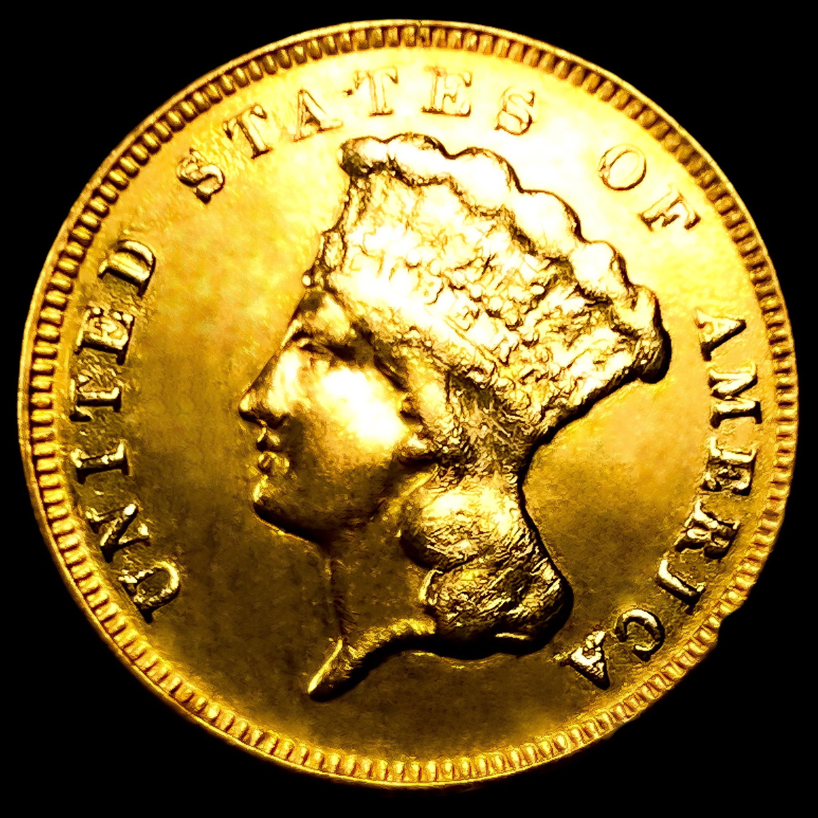 1874 $3 Gold Piece (1 of 2)