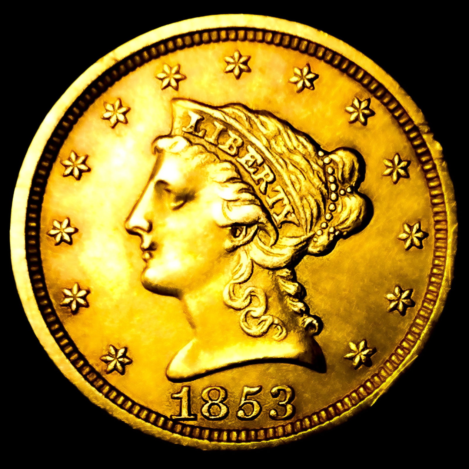 1853 $2.50 Gold Quarter Eagle: 1853 $2.50 Gold Quarter Eagle